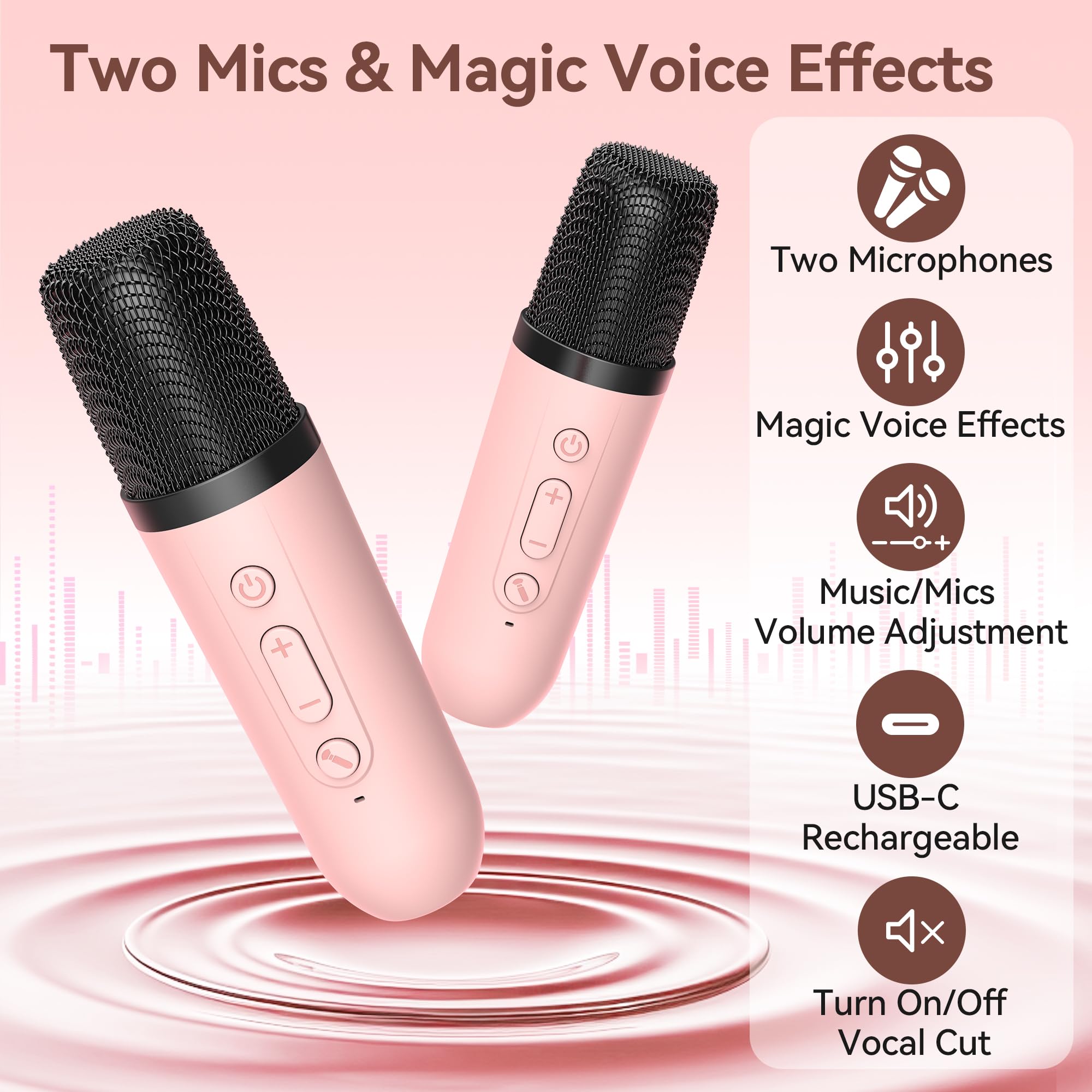 Oraolo Karaoke Machine With 2 Wireless Microphones