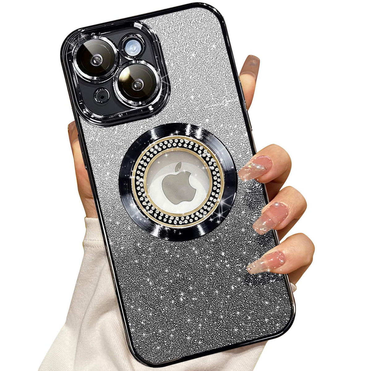 Misscase For Iphone 14 Magnetic Glitter Case Compatible With Magsafe,Full Protection Slim Shockproof Anti Scratch Case With Came