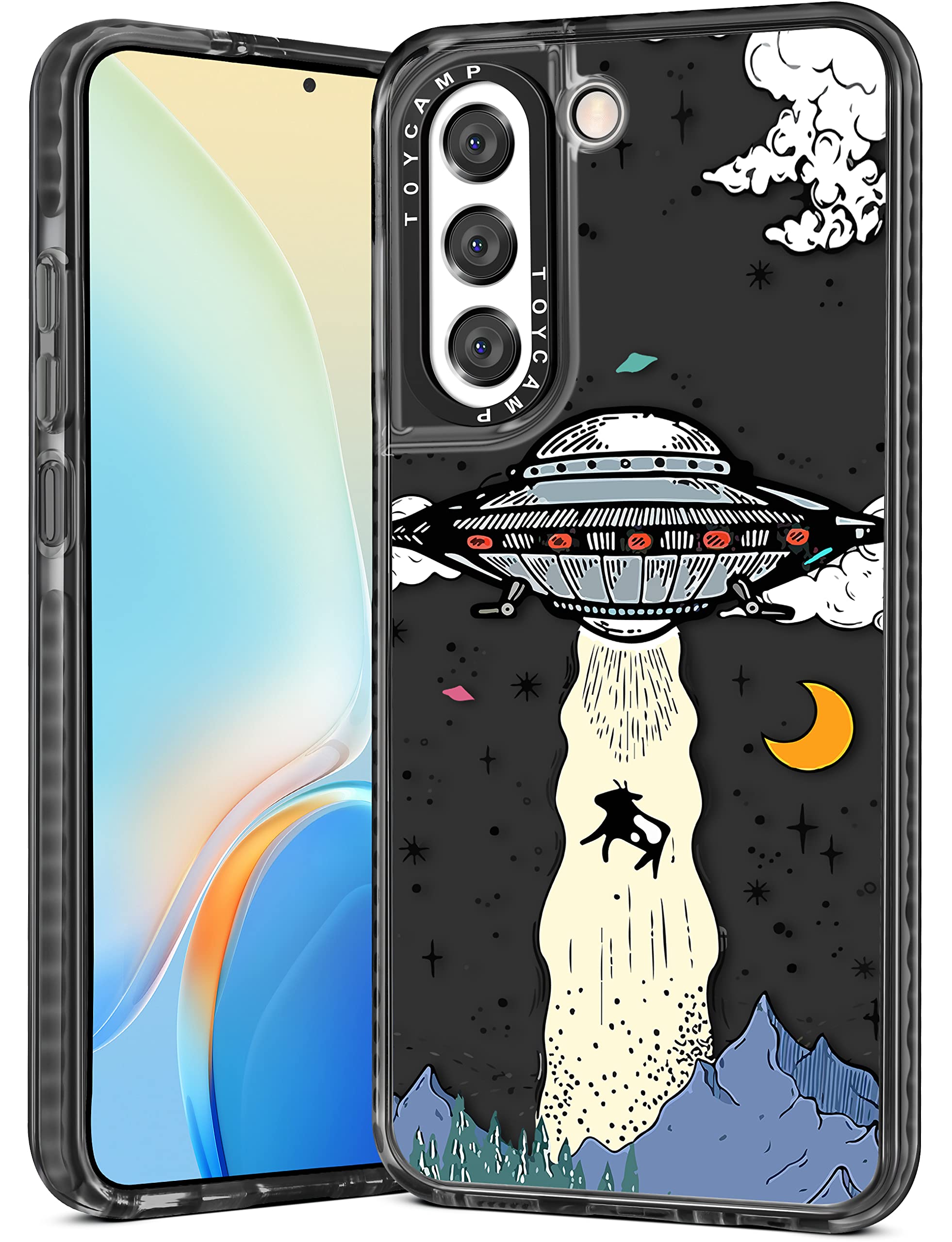 Toycamp Case For Samsung Galaxy S21, Ufo Cool Cartoon Design For Men Boys Girls Teens Cute Case, (6.2 Inch), Black
