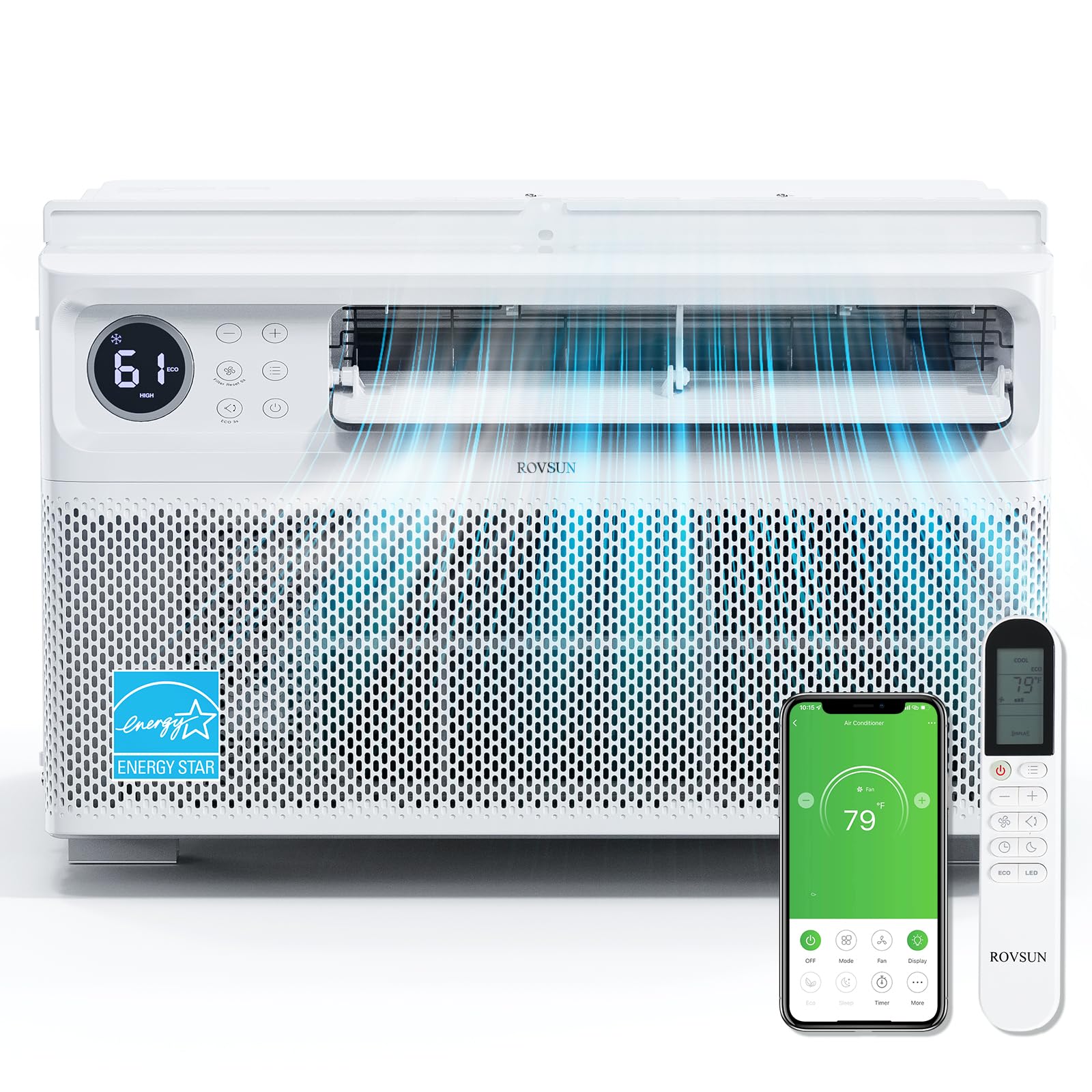 ROVSUN 12000 BTU Inverter Window Air Conditioner with WIFI Function, Energy-Saving Window AC Unit with Remote & App Control, Ult