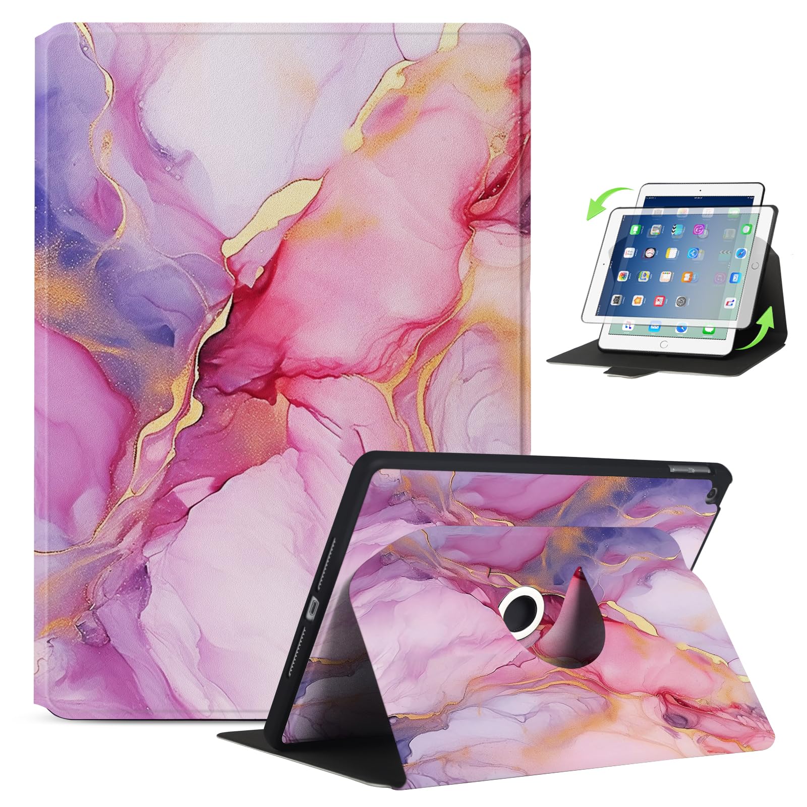 Anpredo 360 Rotating Cover For Ipad 9.7In Air2/Air1 With Magnetic Clasp, Cases For Apple Ipad 9.7 Inch 2018/2017, Ipad Model A19