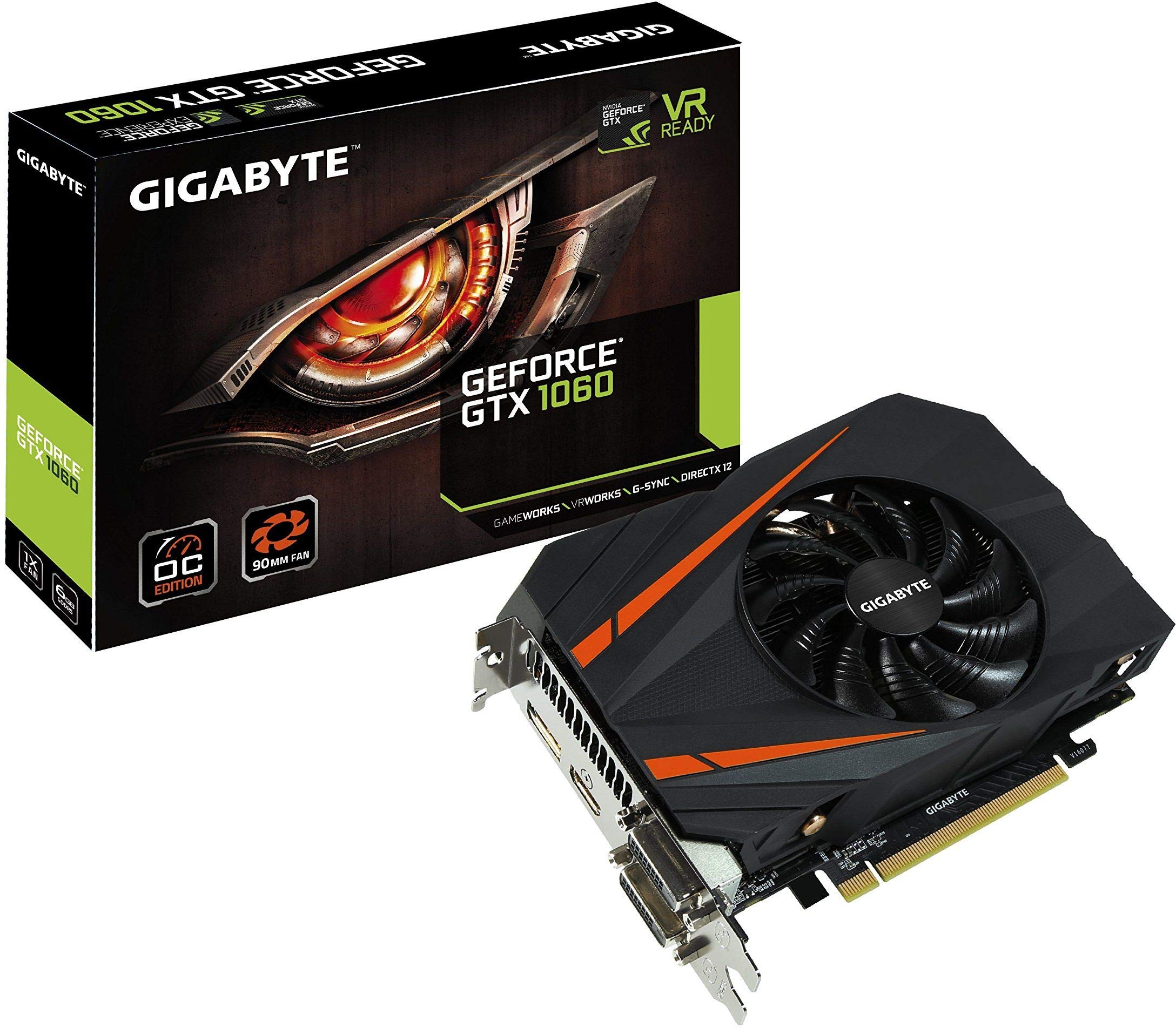 GIGABYTE GeForce GTX 1060 Mini ITX OC 6GB GDDR5 Graphics Cards (GV-N1060IXOC-6GD)