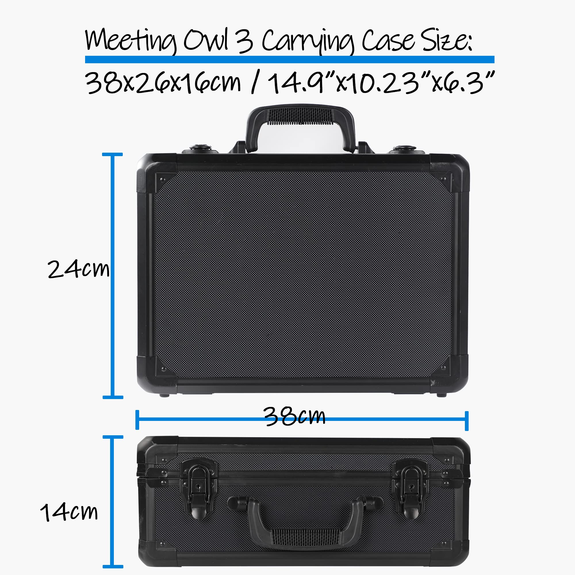 D DACCKIT Hard Travel Case for Meeting Owl 3 & 4+ - Durable Plastic, Model MeetingOwl3Case1021