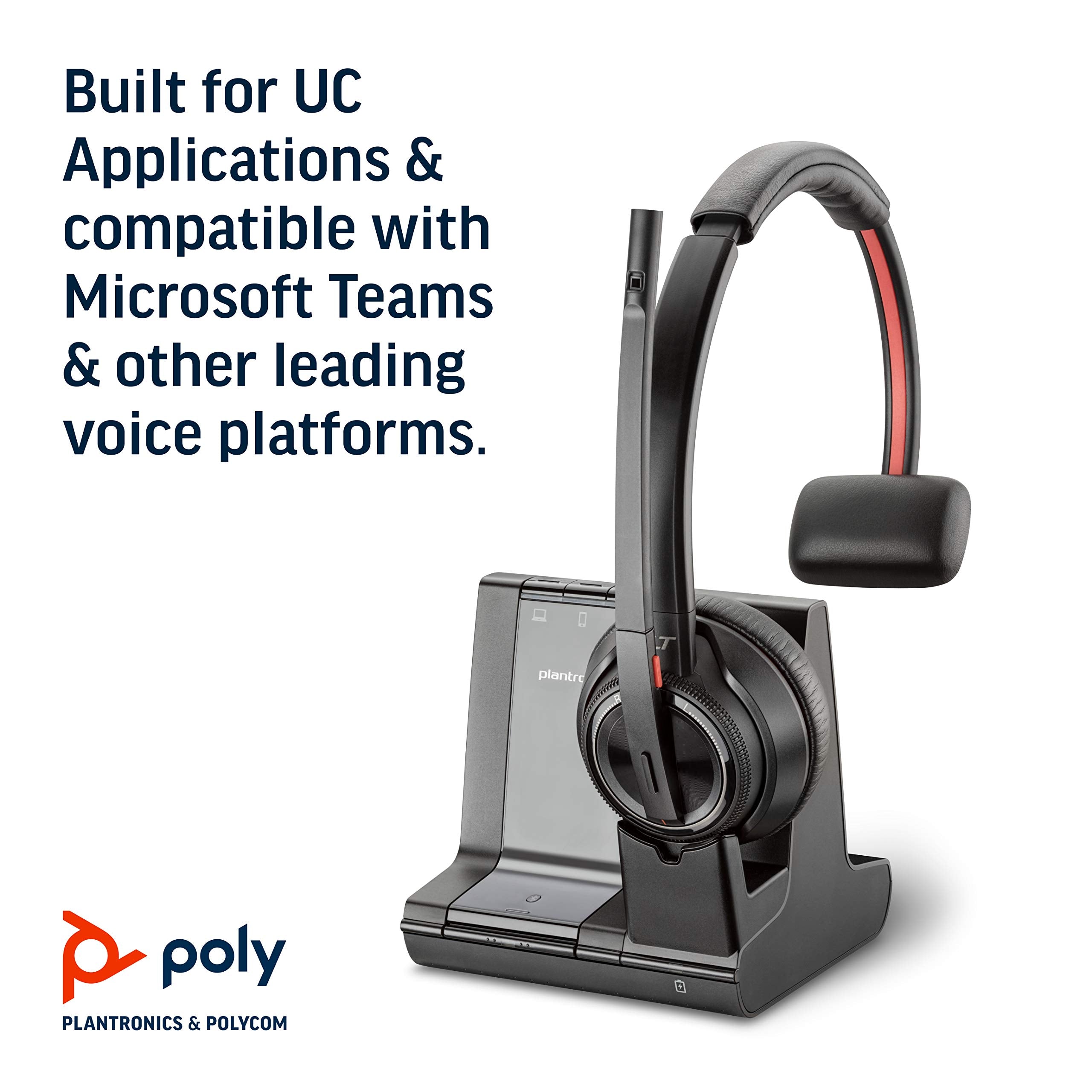 Plantronics Savi 8200 Series W8210 Wireless Dect Headset System, Built For Uc Applications & Soft Phones From Avaya, Cisco, Skyp