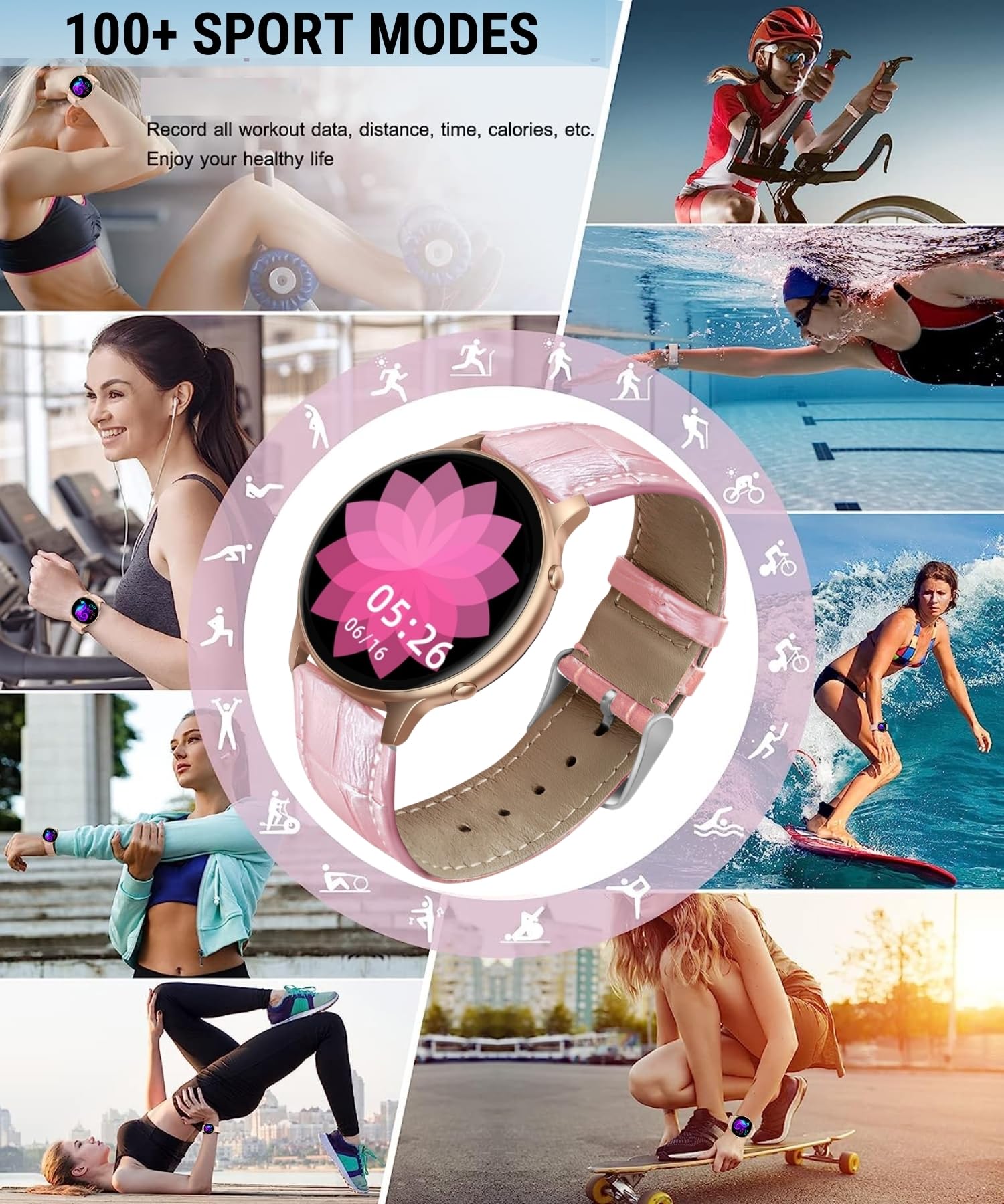 Hoaiyo Smart Watch For Women (Call Receive/Dial), 1.32 Smartwatch With Heart Rate Sleep Calories Counter, Ip68 Waterproof Fitnes