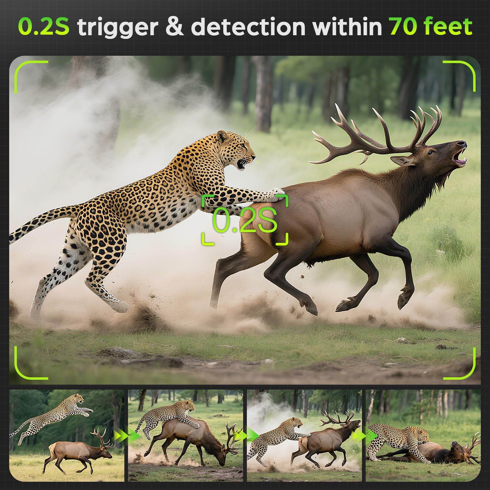 Vidvis Wifi Trail Camera Solar, 4K 64Mp Game Cam With Night Vision Motion Activated Waterproof Ip66, 0.2S Trigger Trail Cam With