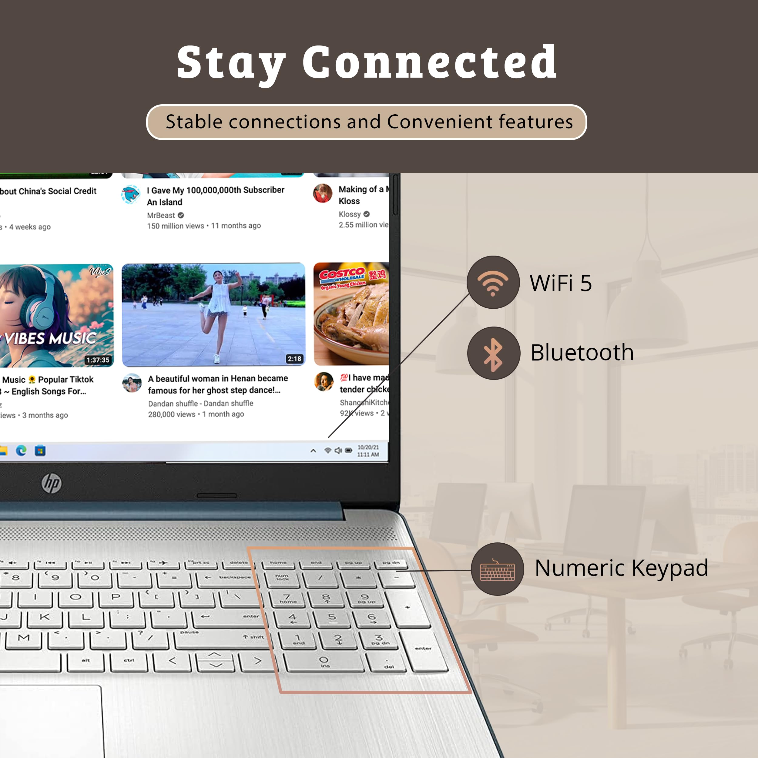 Hp 15.6'' Fhd Business Laptop, Amd Ryzen 5 5500U Processor, 8Gb Ram, 256Gb Pcie Ssd, Amd Radeon Graphics, Hd Webcam, Bluetooth,