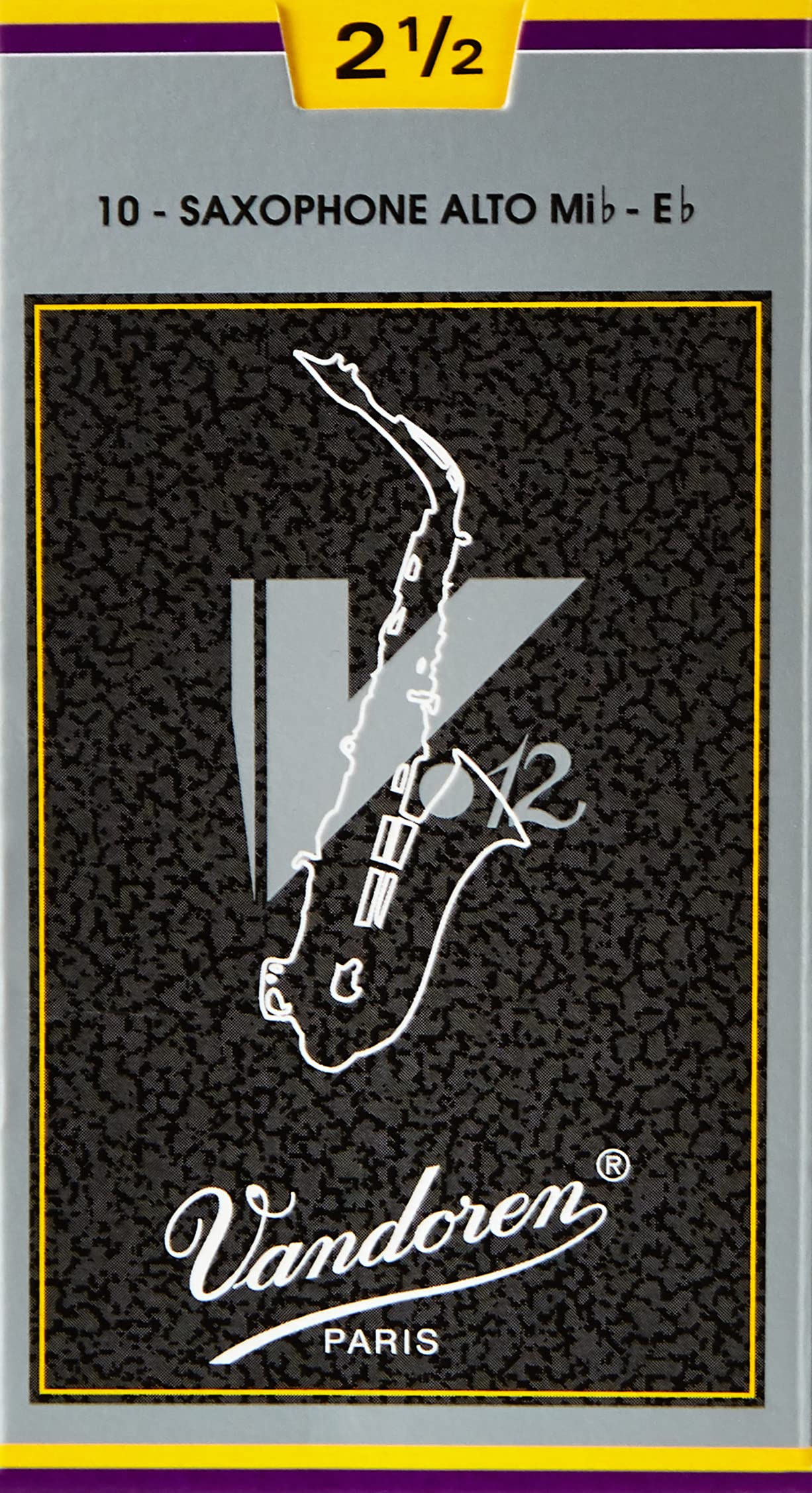 Vandoren Sr6125 Alto Sax V.12 Reeds Strength 2.5; Box Of 10