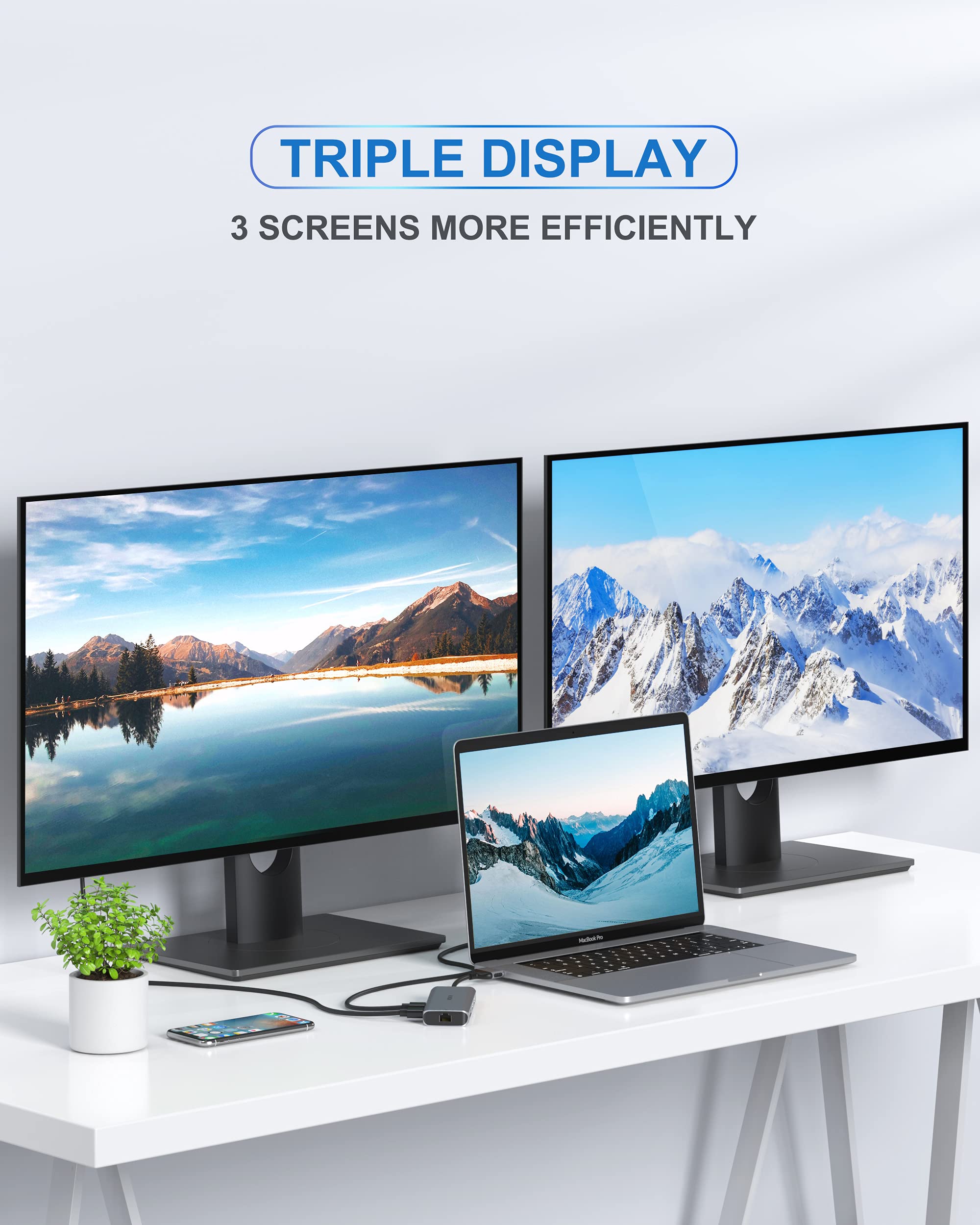 Macbook Pro Docking Station Dual Monitor Macbook Pro Hdmi Adapter,9 In 1 Usb C Adapters For Macbook Pro Air Mac Hdmi Dock Dongle