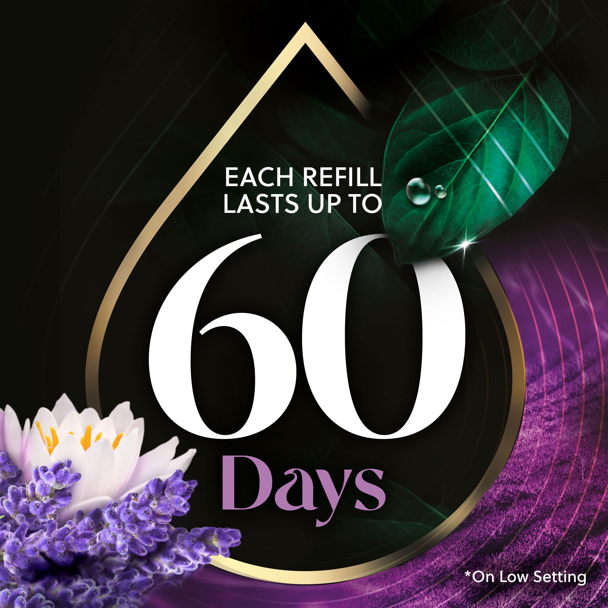 Air Wick Plug In Scented Oil Refill, 5Ct, Lavender & Waterlily, Air Freshener, Essential Oils