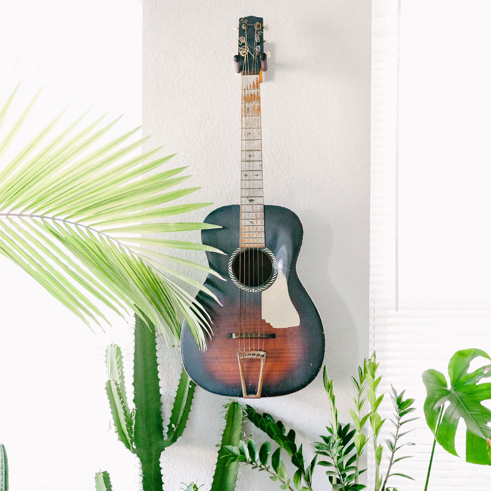 Guitar Hanger   Guitar Wall Mount 2 Pack, Hardwood Guitar Wall Hanger With Screws, V Shaped Guitar Mount Hanger Hook Holder Stan