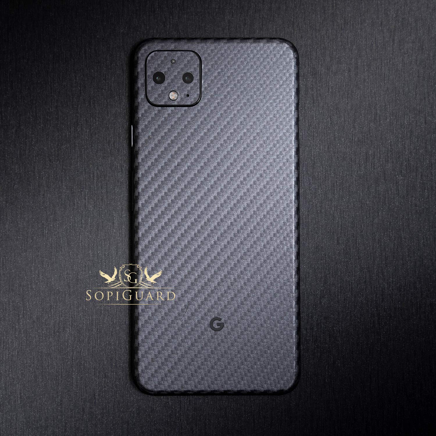 Sopiguard Sticker For Surface Duo Phone Edge To Edge Precision Vinyl Skin Wrap (Carbon Gunmetal Grey)