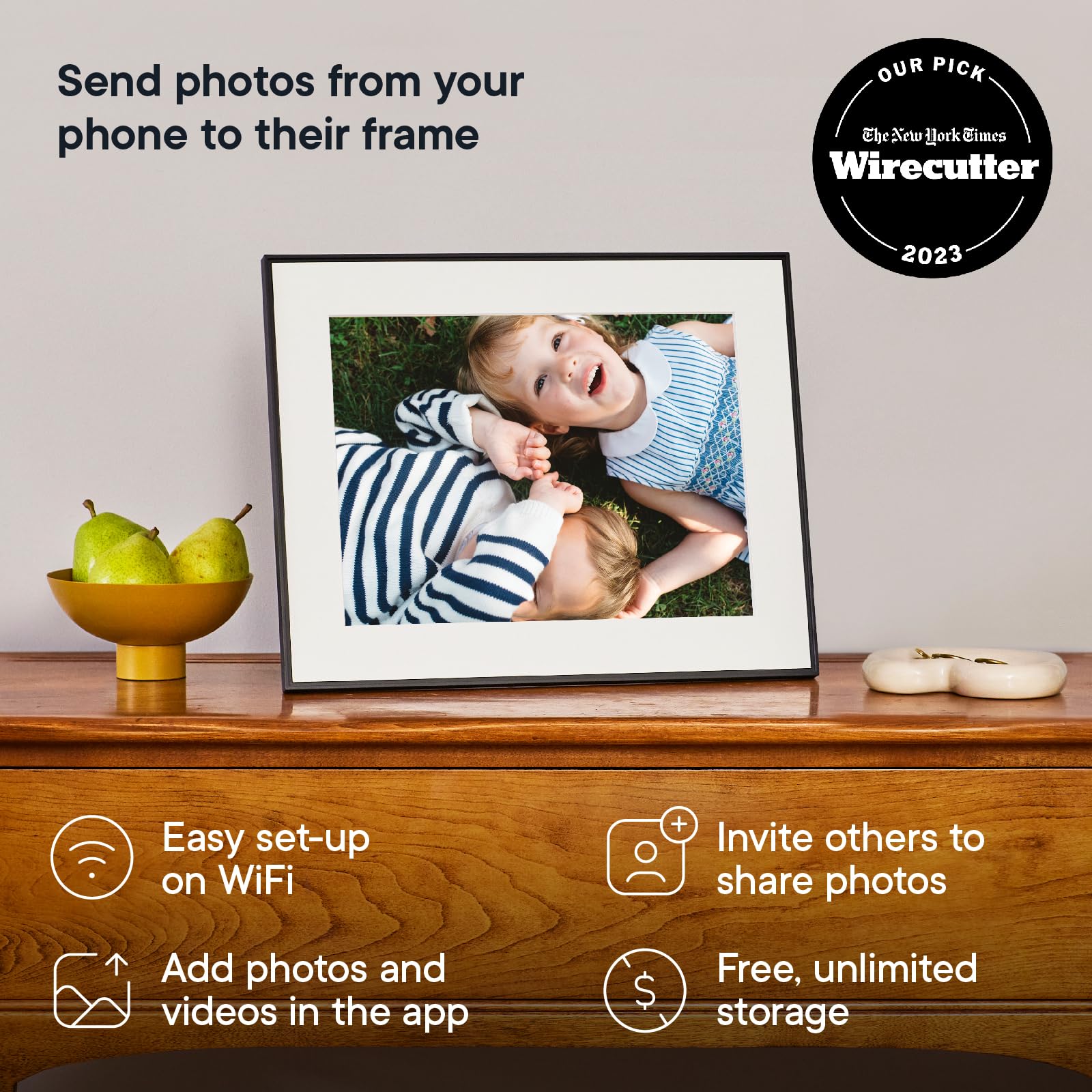 Aura Walden 15'' Wifi Digital Picture Frame | The Best Digital Frame For Gifting | Send Photos From Your Phone | Quick, Easy Set