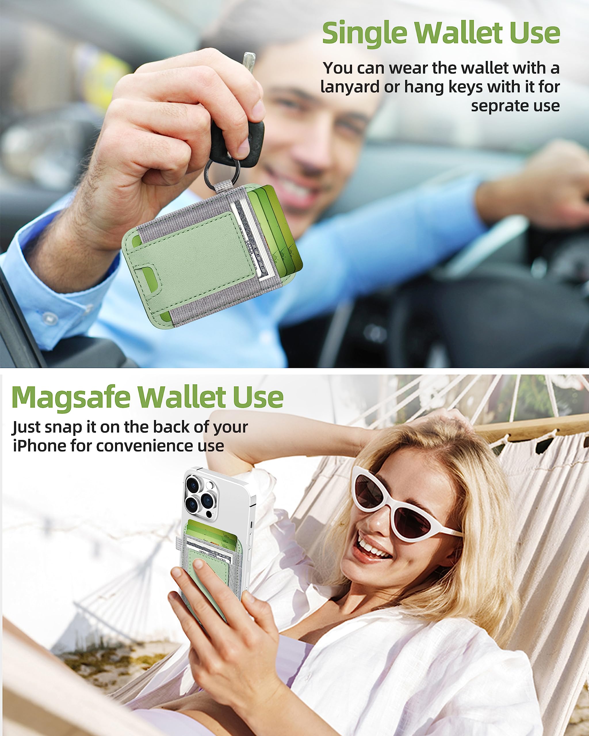 Magnetic Card Wallet Holder For Apple Magsafe, Magsafe Wallet For Iphone 16/15/14/13/12, Magsafe Leather Wallet, Magnetic Wallet