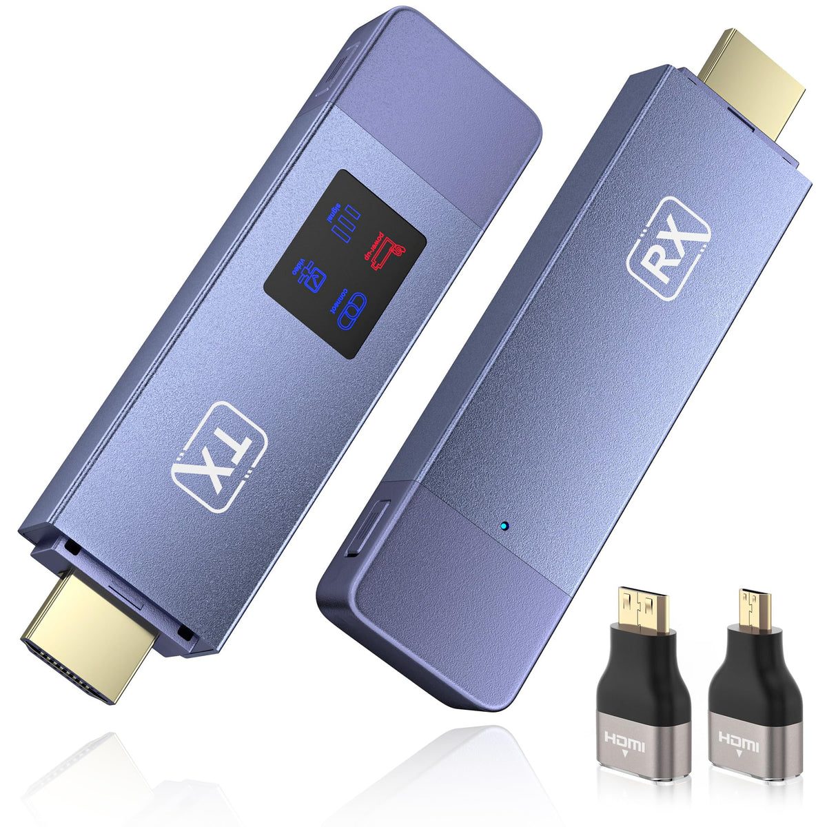Wireless Hdmi Transmitter And Receiver, Plug And Play Portable 2.4G/5G Wireless Hdmi Extender Kit, 4K Decoding, 1080P Output For