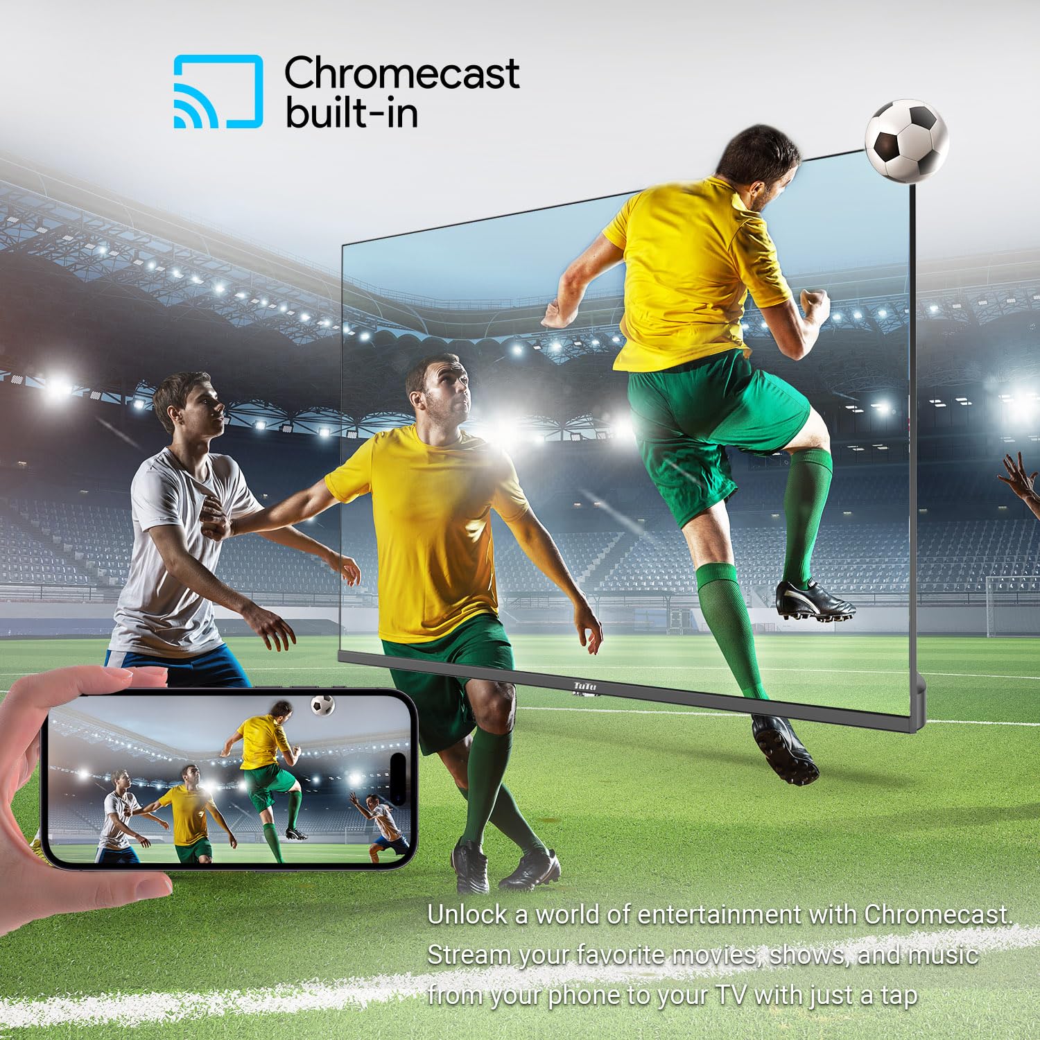 Tutu 32'' 720P Hd Led Google Tv Widescreen High Definition Slim Design Smart Tv With Built In Hdmi Usb Suitable For Kitchen Kid'