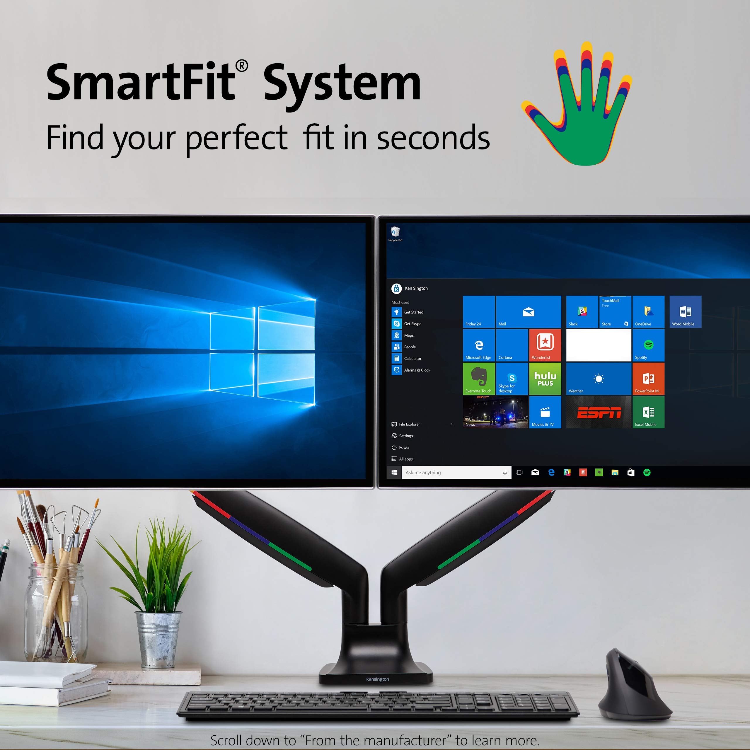Dual 1 Touch Height Adj Arm