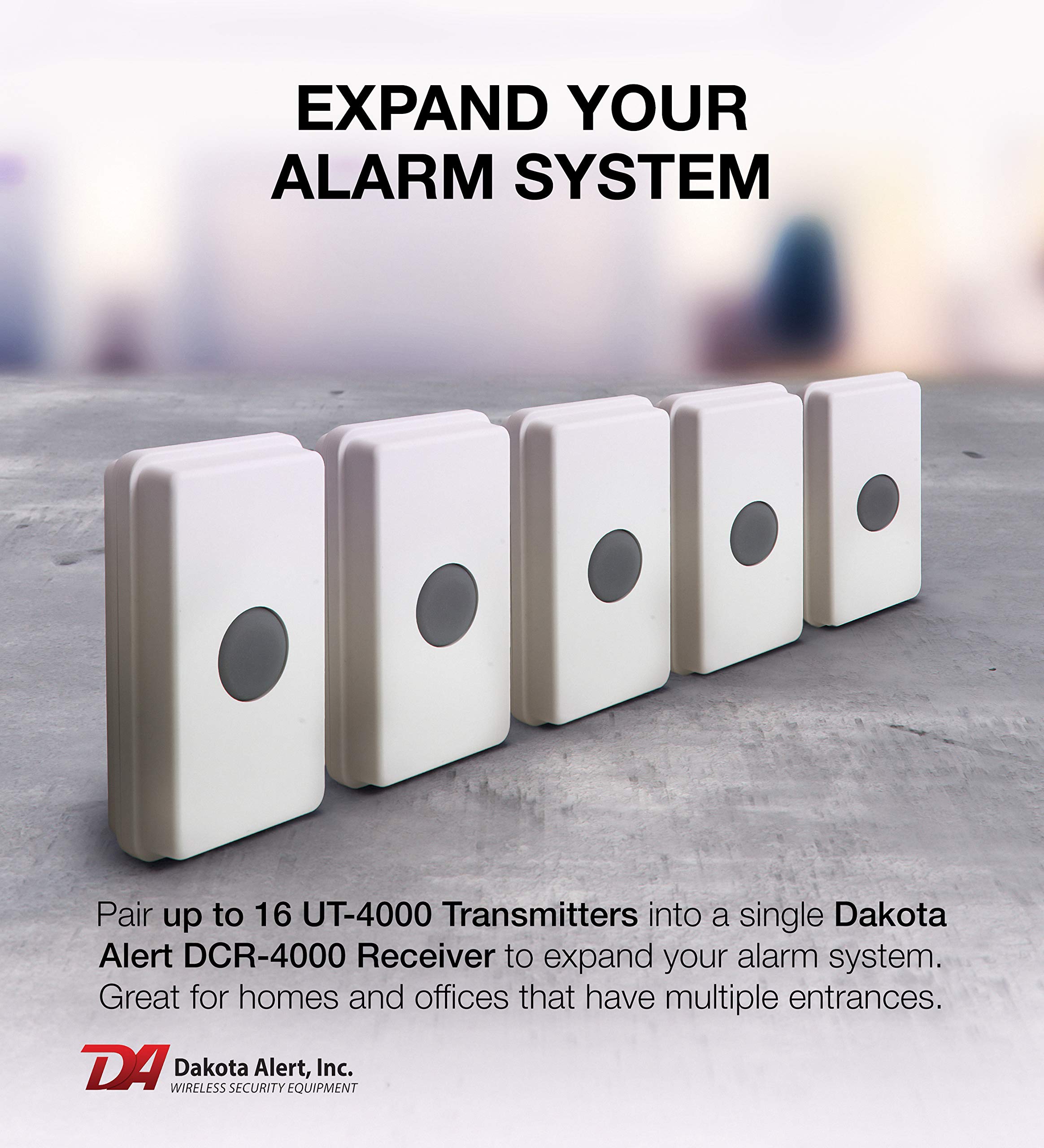 Dakota Alert Ut 4000, Universal Transmitter For Wireless Home Security & Doorbell 1 Mile Long Range, Compatible With 4000 Series Receiver, Driveway Alarms Wireless, Mailbox Alert, Weatherproof Sensor