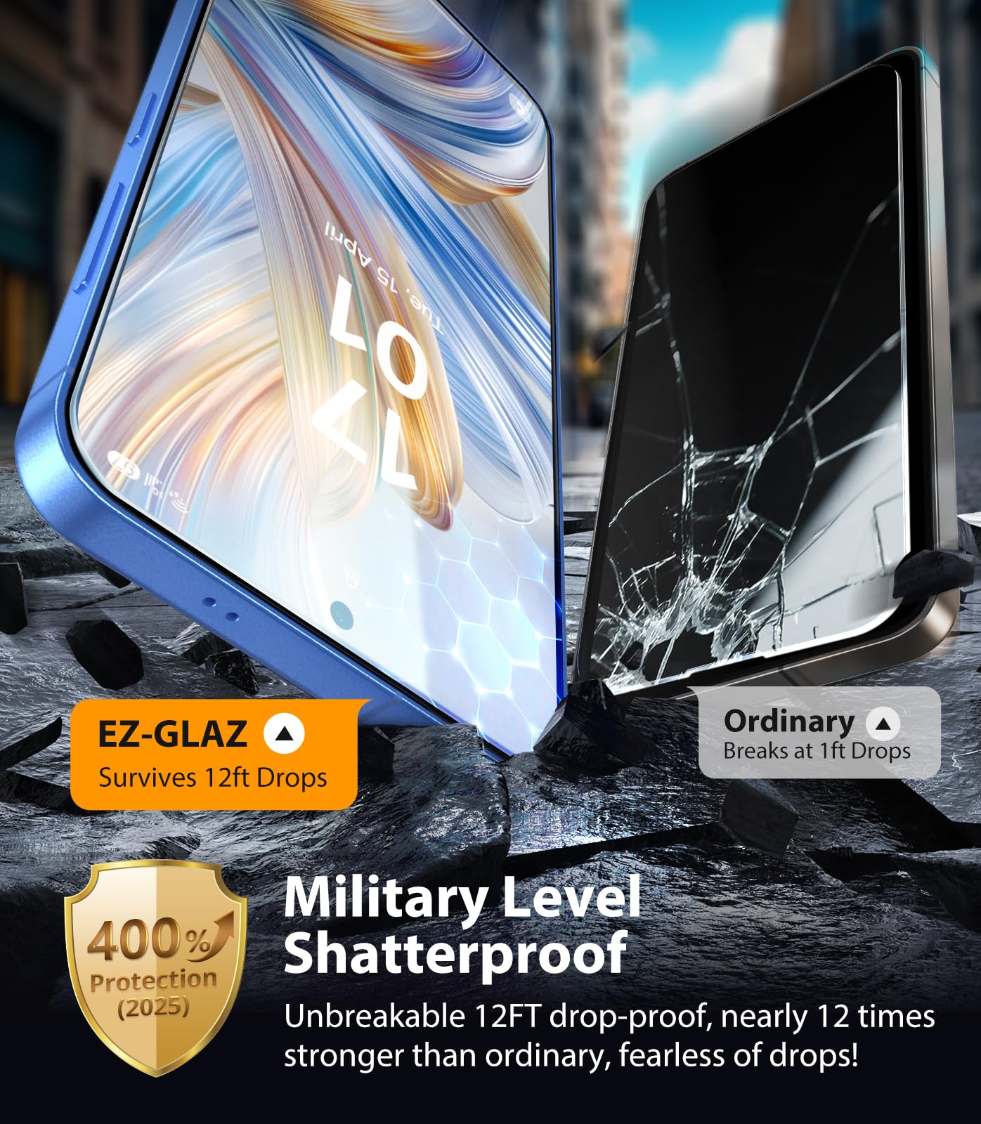 Ez-Glaz-4 Pack For Galaxy S25/ S24 [6.2''] Screen Protector, 100% Fingerprint Unlock, 9H+ Hardness Military Grade Shatterproof L