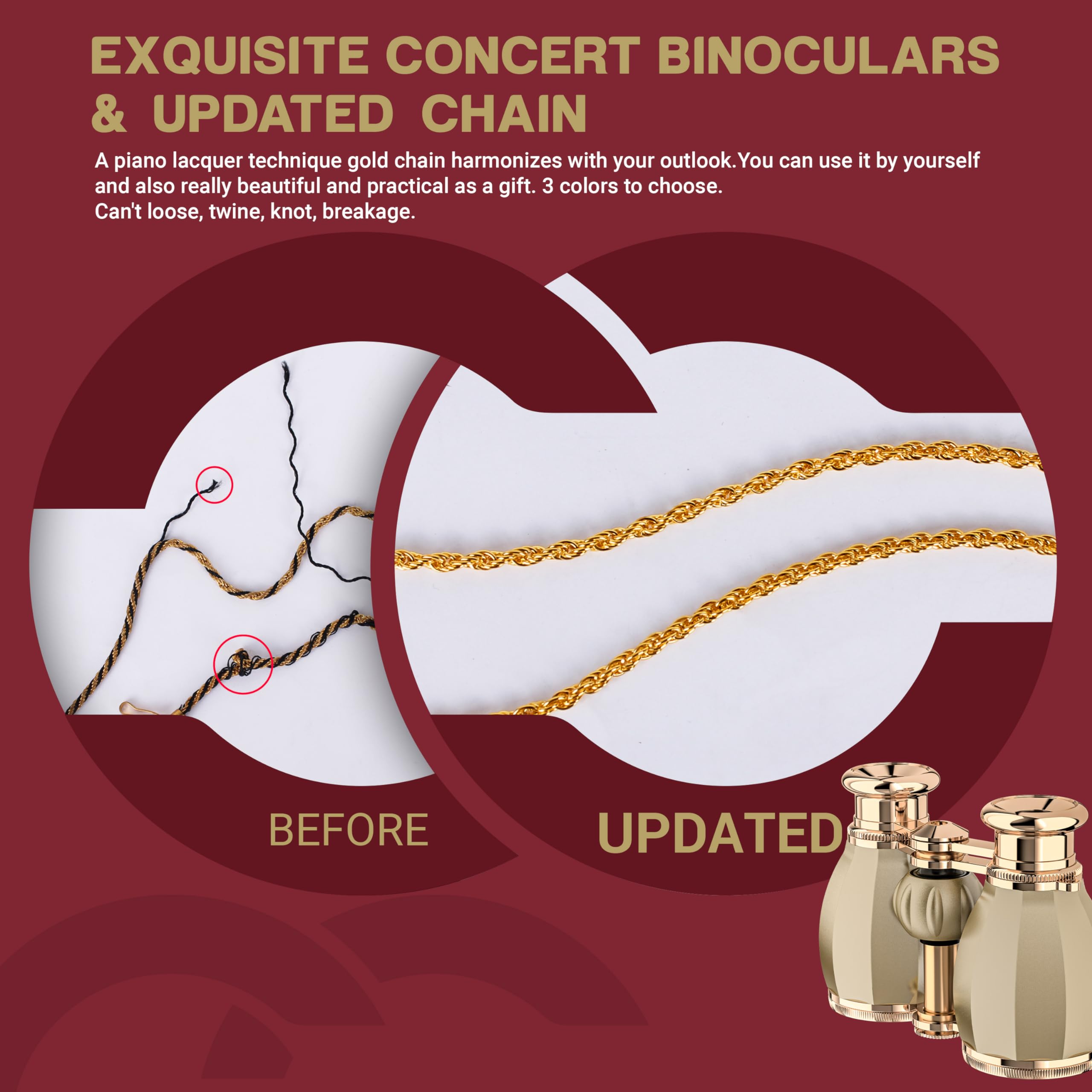 Esslnb 4X30Mm Opera Glasses Binoculars, Theatre Glasses Compact Binoculars Concerts Antique Binoculars For Women Adults With Rem