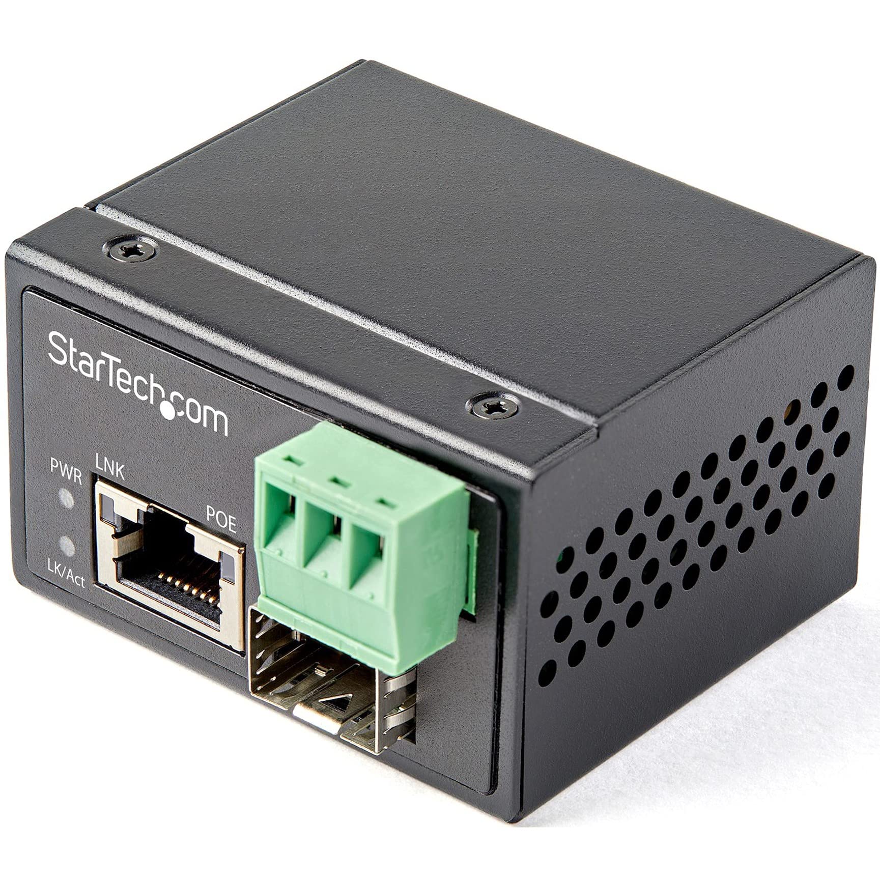 Startech.Com Poe+ Industrial Fiber To Ethernet Media Converter 30W   Sfp To Rj45   Singlemode/Multimode Fiber To Copper Gigabit