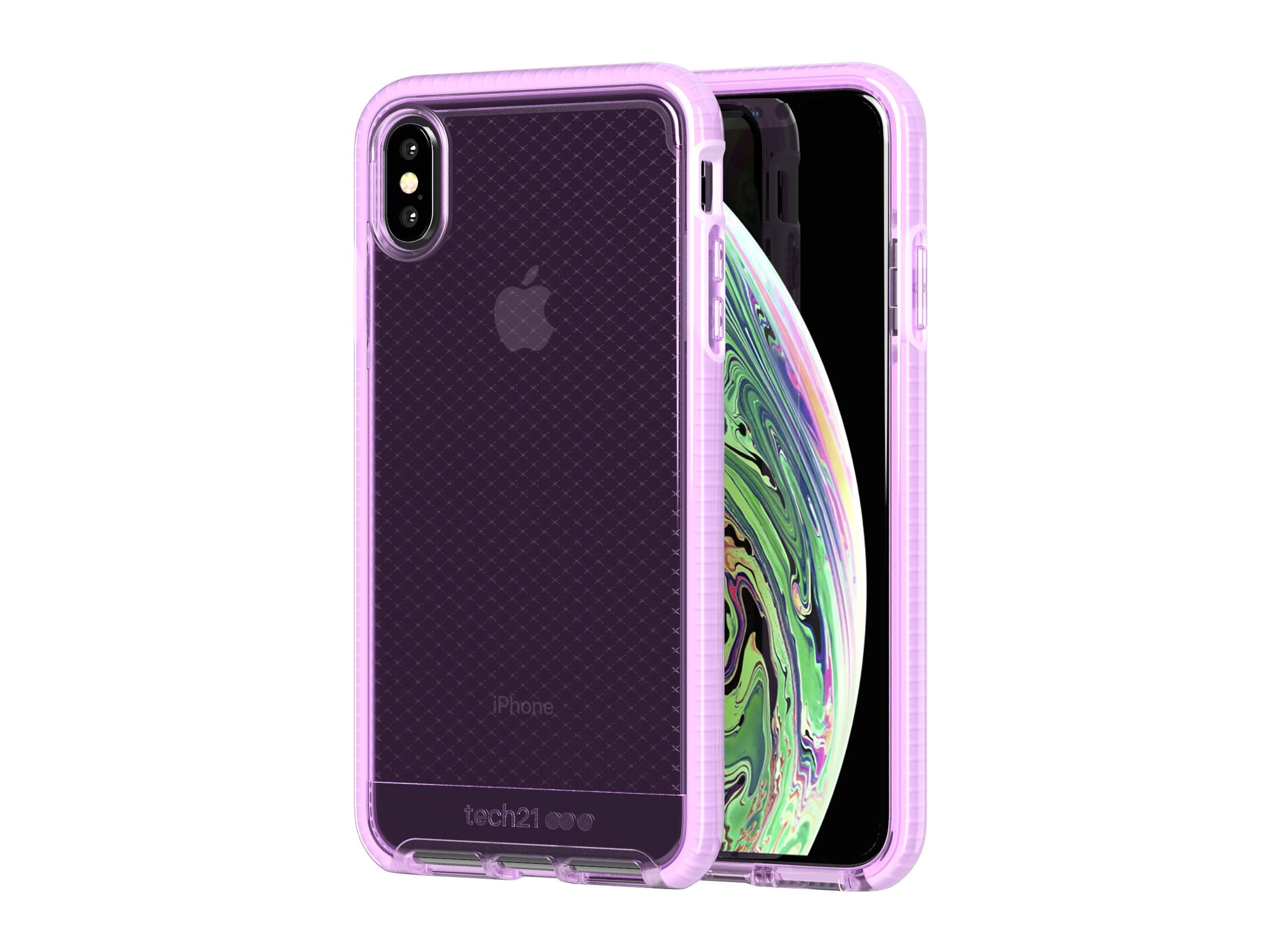 Tech21 Evo Check Apple Iphone Xs Max Phone Case With 12 Ft. Drop Protection   Orchid