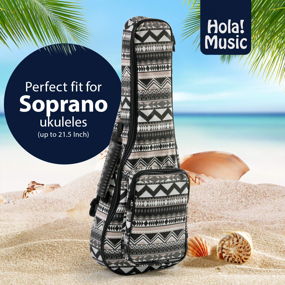 Hola! Heavy Duty Soprano (Up To 21.5 Inch) Ukulele Gig Bag With 15Mm Padding