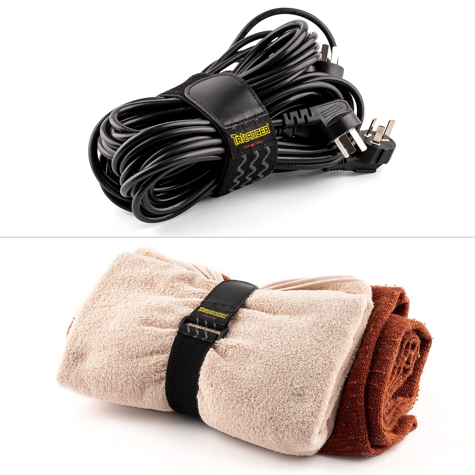 Trilancer Elastic Cinch Straps With Anti Slip Strips, 24 'X 2' (4 Pack) Multipurpose Hook And Loop Bundling Straps For Hose, Cords, Bike, Luggage, Camping, Yoga Mats