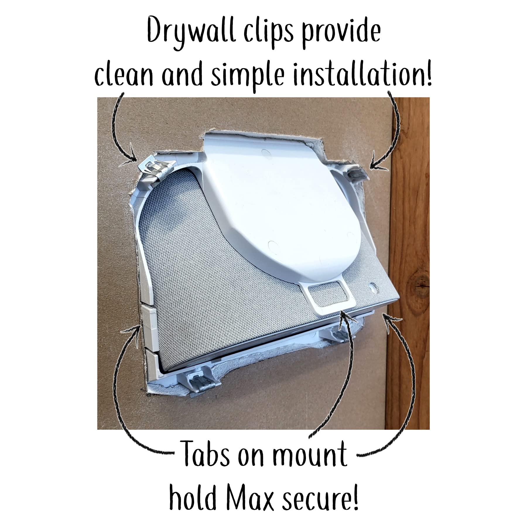 Mount Genie Wall Mount for Google Nest Hub MAX - White, Nylon, Fits Google Nest Hub Max - Model 850031581043