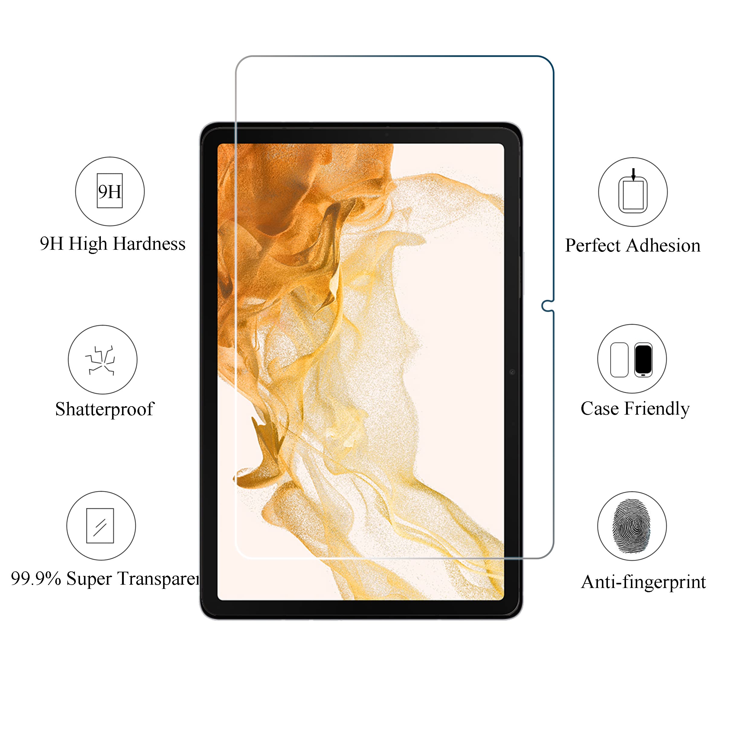 Ailun Screen Protector For Galaxy Tab S8 Plus/Galaxy Tab S7 Fe 2021/ Galaxy Tab S7 Plus/Galaxy Tab S7+, 12.4 Inch 2Pack Tempered