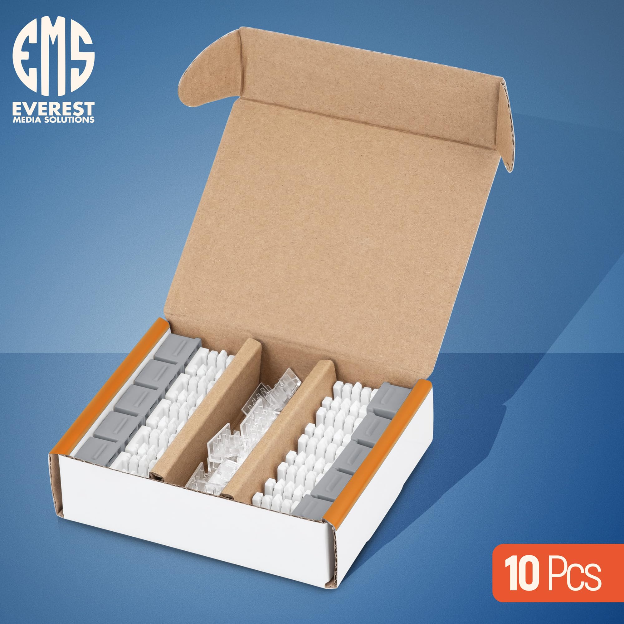 Everest Media Solutions 90 Angled Cat6A Keystone Jack In Gray   Slim Profile Rj45 Ethernet Connector   Compatible With 90 Angled