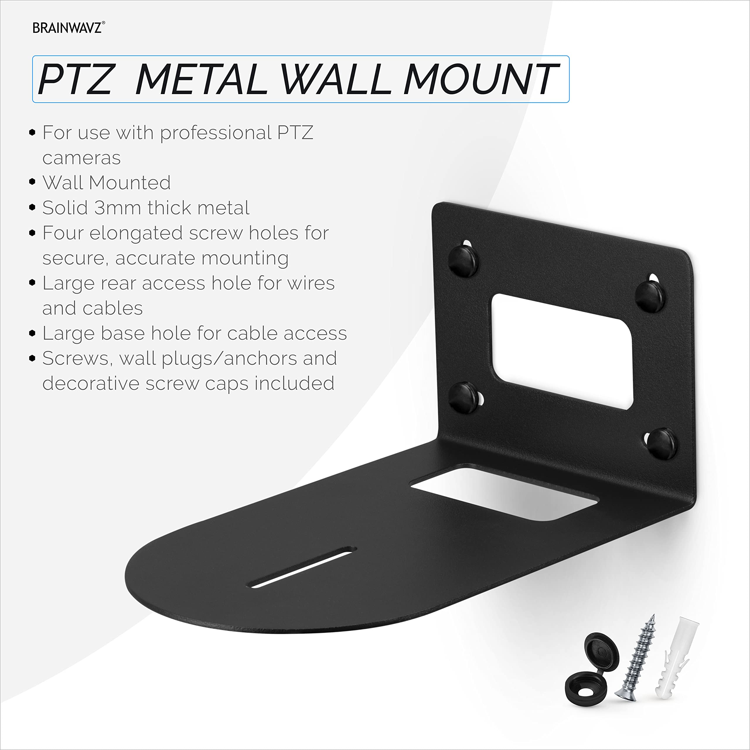 Ptz Camera Wall Mount Bracket Compatible With Huddlecam, Sony, Avipas, Smtav, Fomako, Prisual & More, Universal Holder Shelf, By