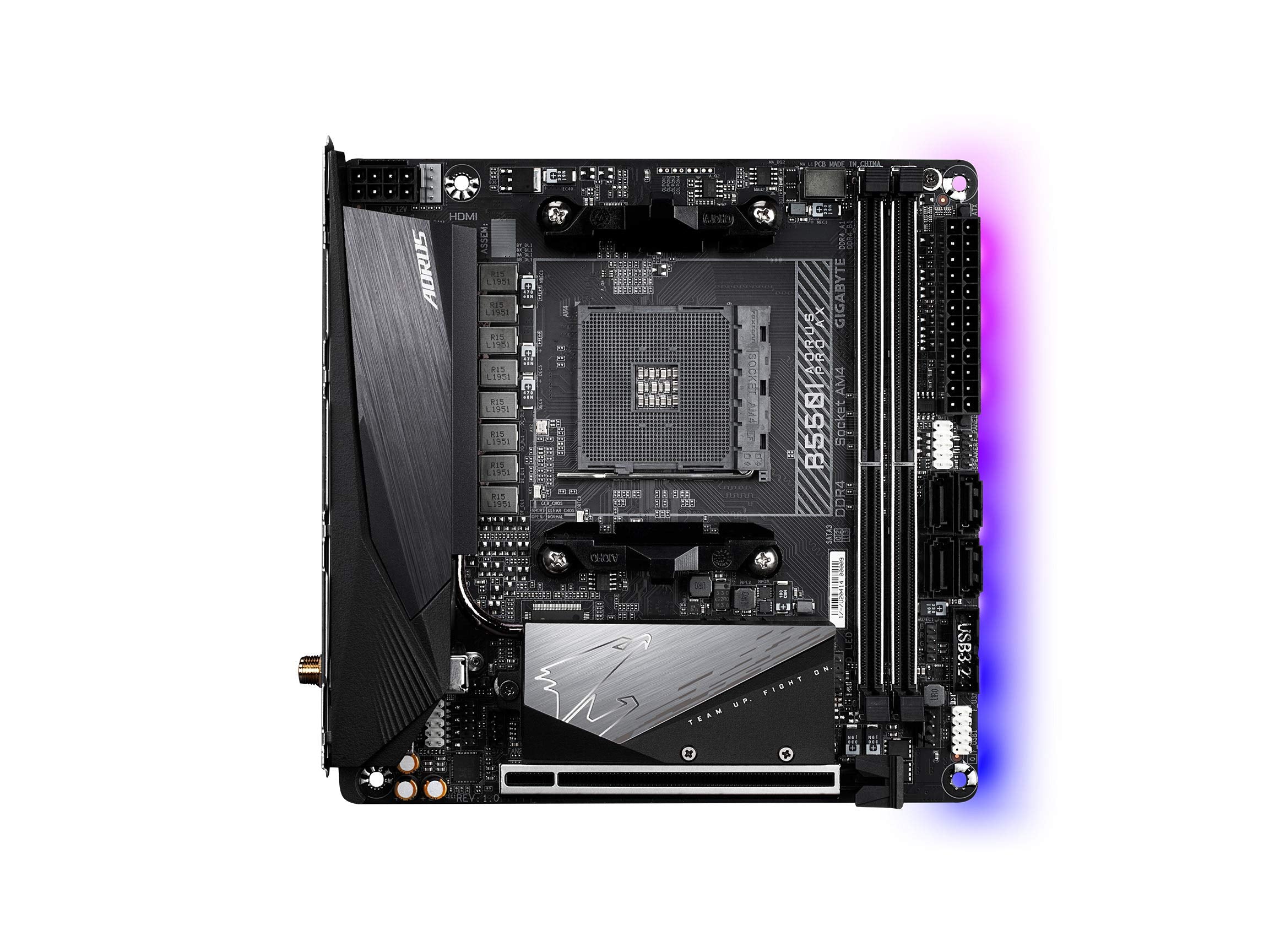 Gigabyte B550I Aorus Pro Ax (Am4 Amd/B550/Mini Itx/Dual M.2/Sata 6Gb/S/Usb 3.2 Gen 1/Wifi 6/2.5 Gbe Lan/Pcie4.0/Realtek Alc1220