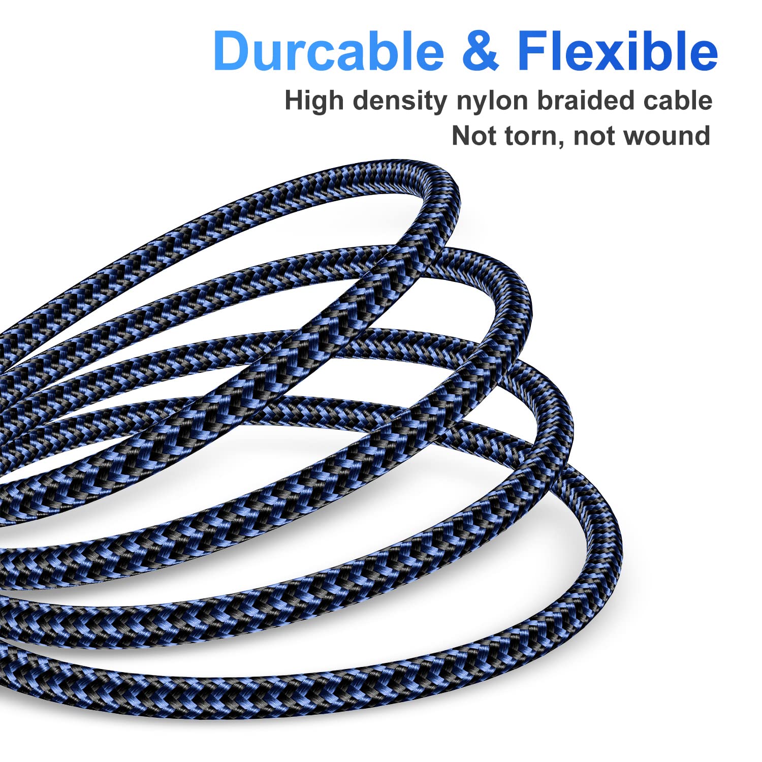 Durcord 4Pack Lightning Cable - MFi Certified iPhone Charger Cord, Fast Charging, 1.5/3/6ft, Compatible with iPhone 13/12/11/XS