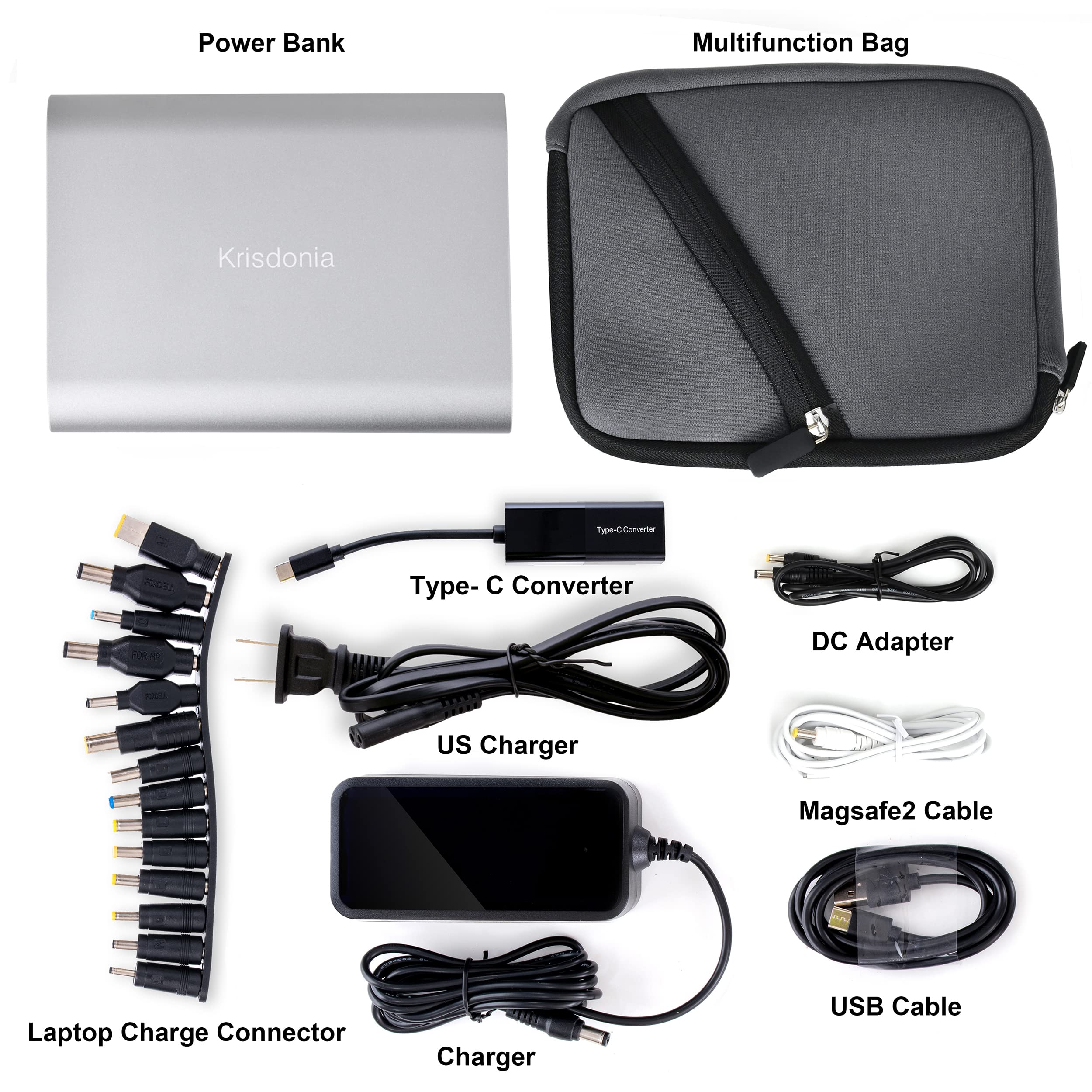 Krisdonia Portable Laptop Charger 185Wh/50000Mah Laptop Power Bank External Battery Pack For Laptop, Tablet, Projector, Smartpho