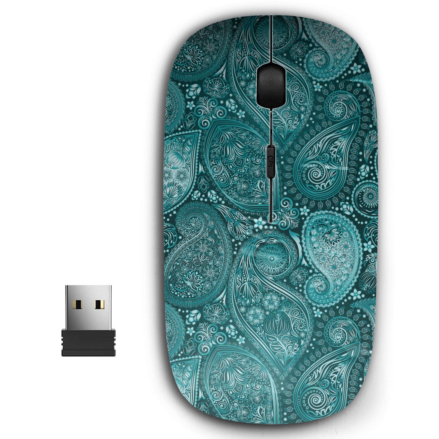 Kawamouse 2.4G Ergonomic Portable Usb Wireless Mouse For Pc, Laptop, Computer, Notebook With Nano Receiver (Paisley Vintage Flor