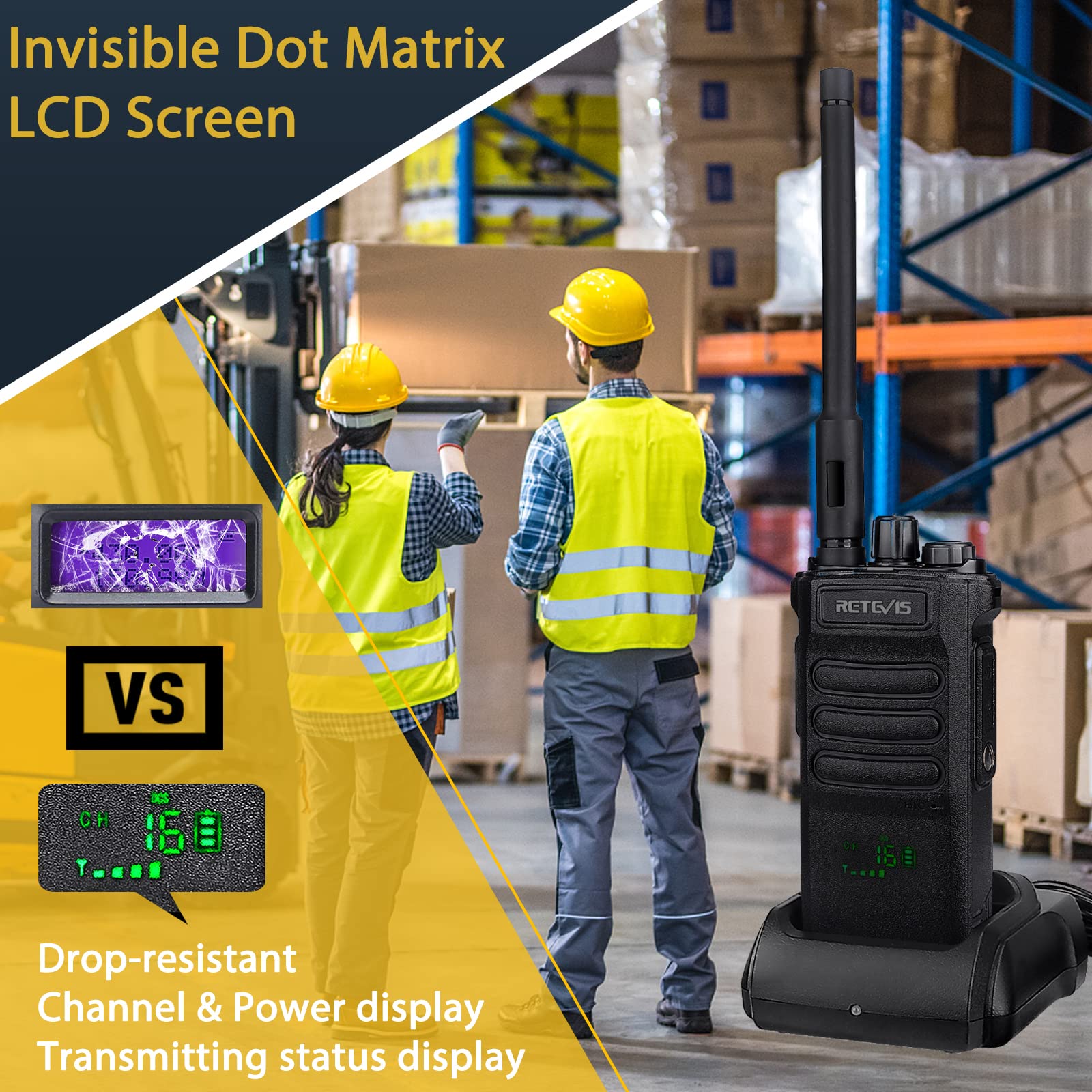 Retevis Rt86 Walkie Talkies Adults With Shoulder Mic, Heavy Duty 2 Way Radio Handheld, Two Way Radios Long Range Rechargeable, H