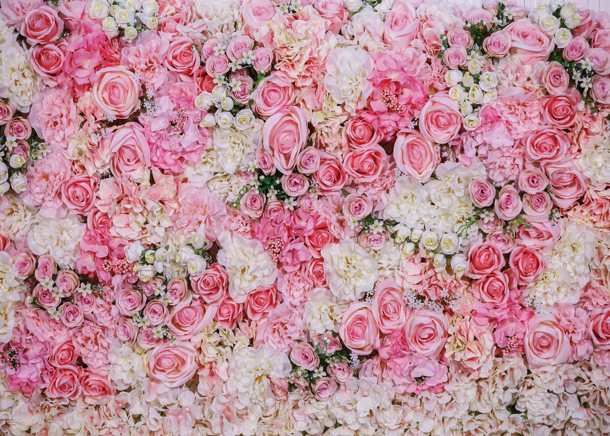 Lywygg 7X5Ft Flowers Backdrop Pink Valentine'S Day Backdrop Decoration Spring Floral Photo Backdrops For Photography Birthday Ro