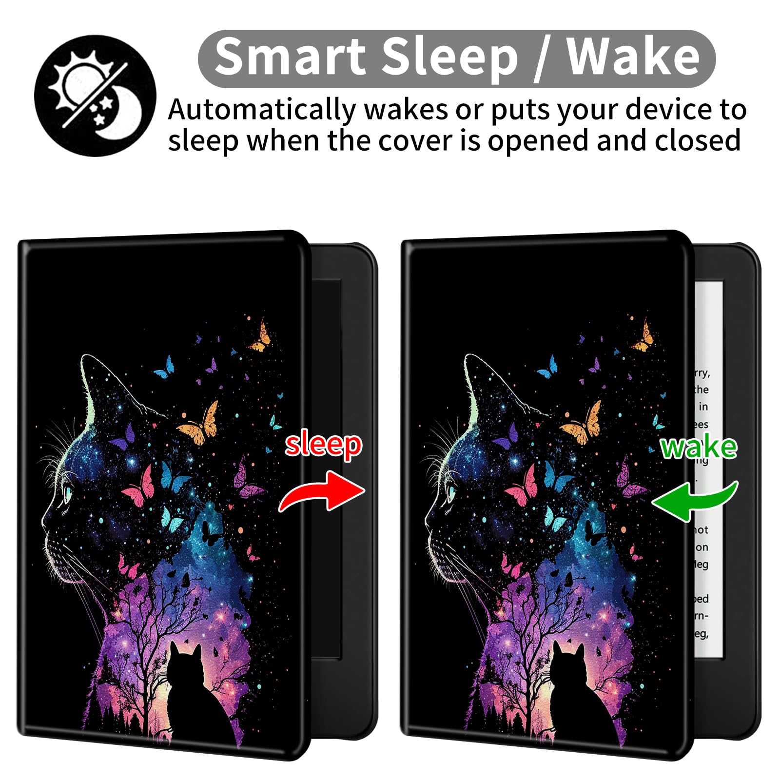 Case For Kindle Paperwhite 11Th Generation 6.8'' 2021 Pu Leather Smart Stand Cover With Auto Wake Sleep, Soft Tpu Back Cover For
