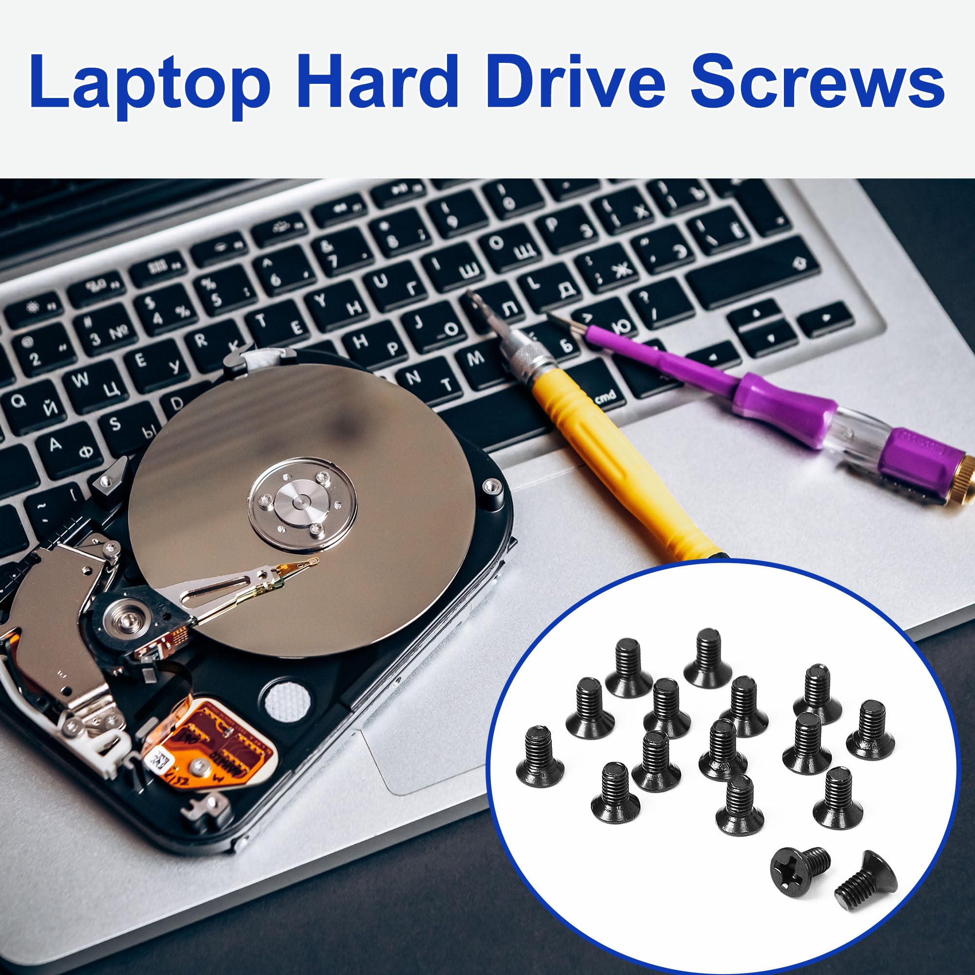 Uxcell 50Pcs Hard Drive Screws M3 X 4.7Mm Hdd Ssd Hard Drive Mounting Screws Black Metal Hard Drive Replacement Screws For Lapto