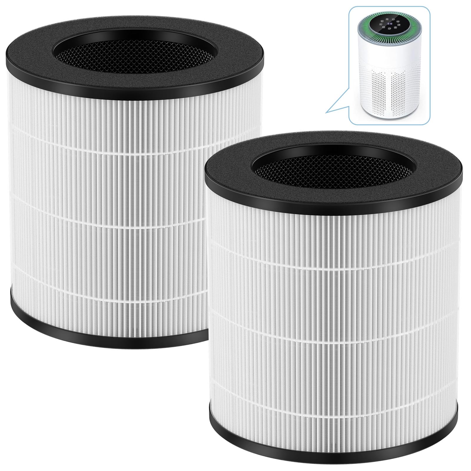 2 Pack A2 Replacement Filter Compatible With Ameifu Gdap1W And Vewior A2 (Clearair A2) Air Purifier, 3 In 1 High Efficiency H13