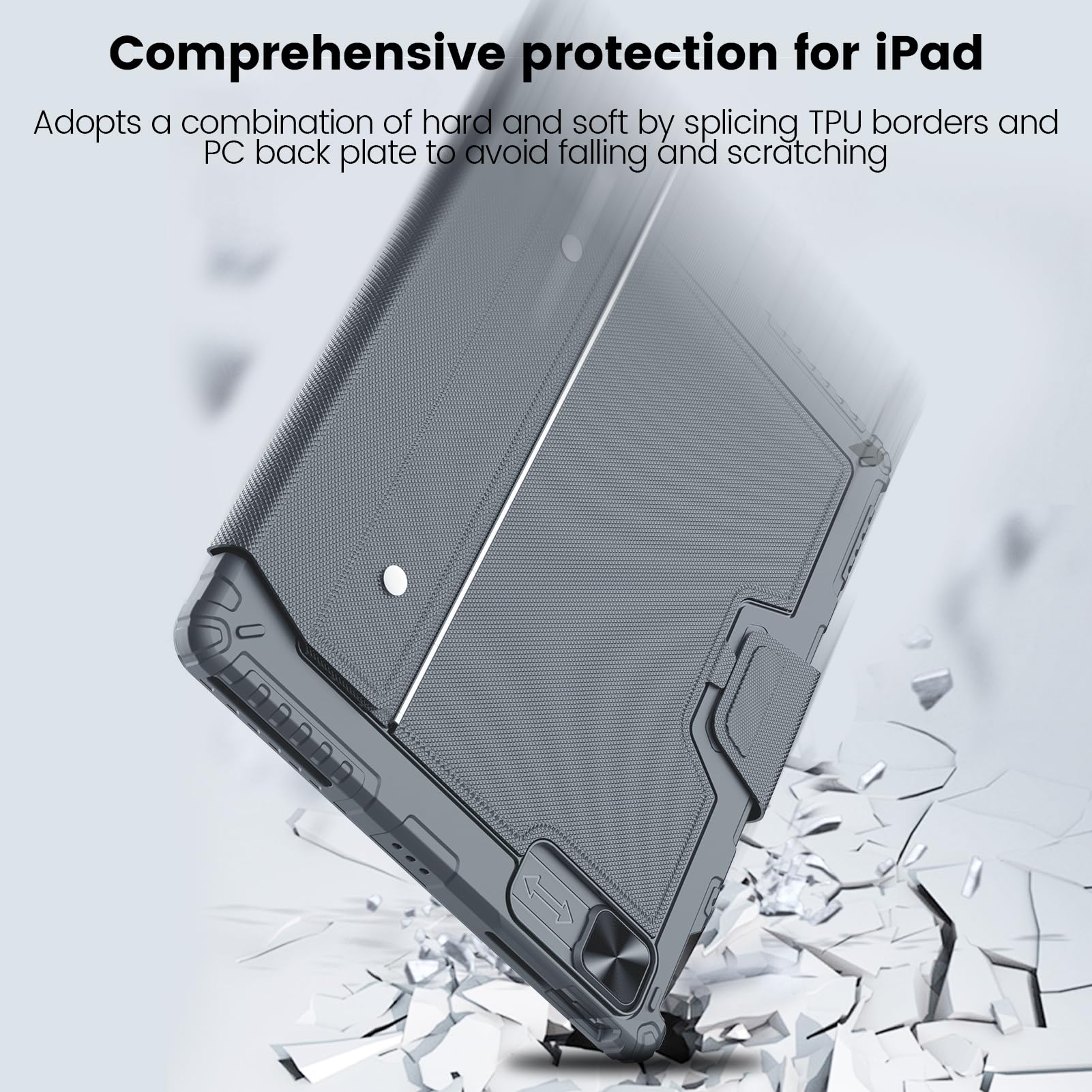 Nillkin Keyboard Case For Ipad Air 13 Inch (M2, 2024), Ipad Pro 12.9 Case With Keyboard(6Th/5Th/4Th/3Rd Gen), Magic Trackpad, Sl