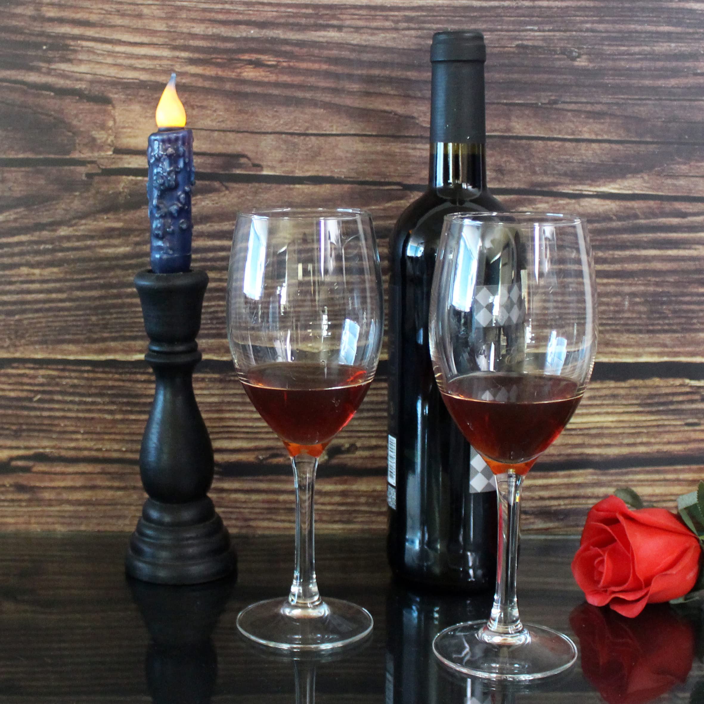 Cvhomedeco. Real Wax Hand Dipped Battery Operated Led Timer Taper Candles Rustic Primitive Flameless Lights Decor, 4 3/4 Inch, N