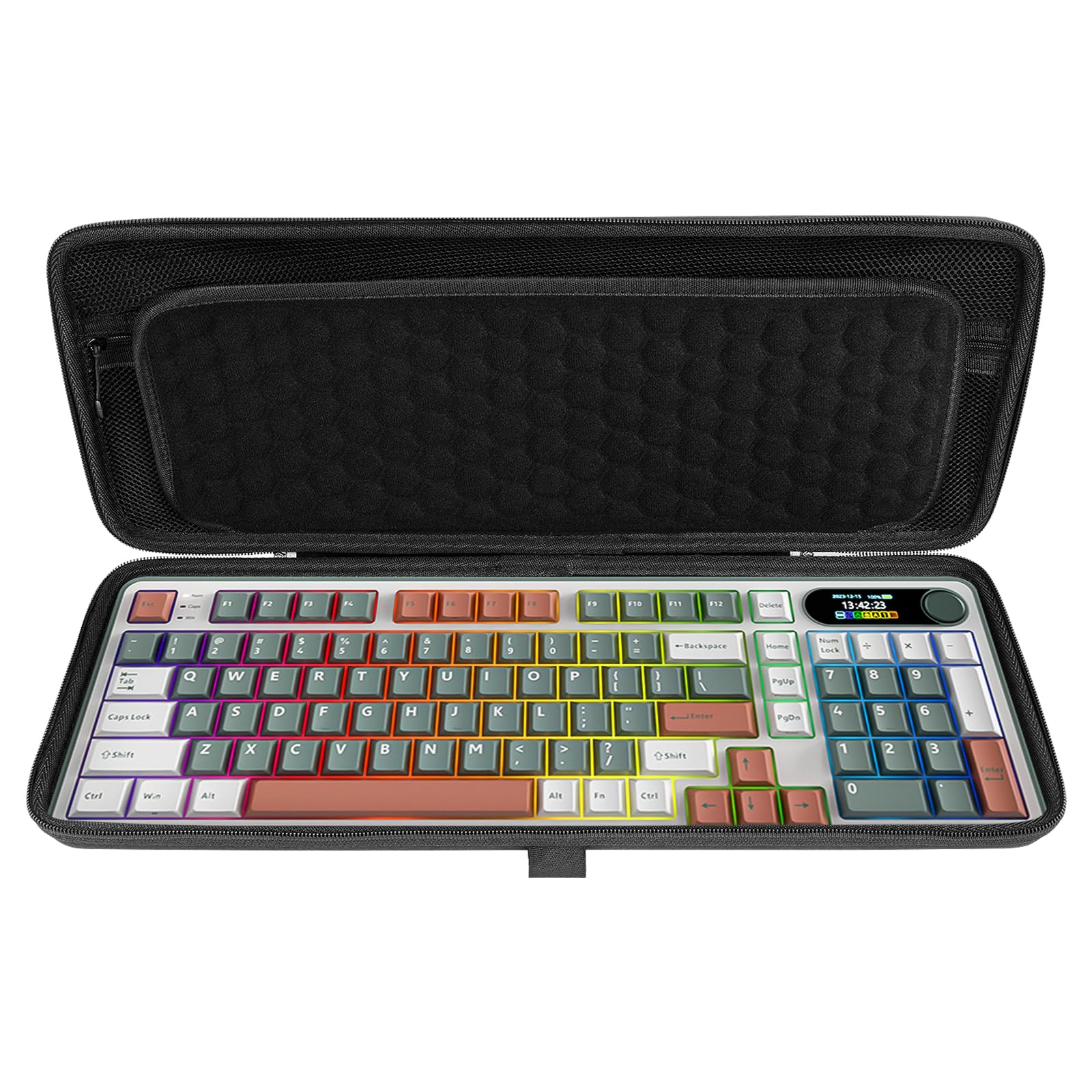 Linkidea Hard Travel Case for Compact 90%-96% Keyboard, Computer 100 Key Wireless/Wired Keyboard Carrying Protective Storage Box