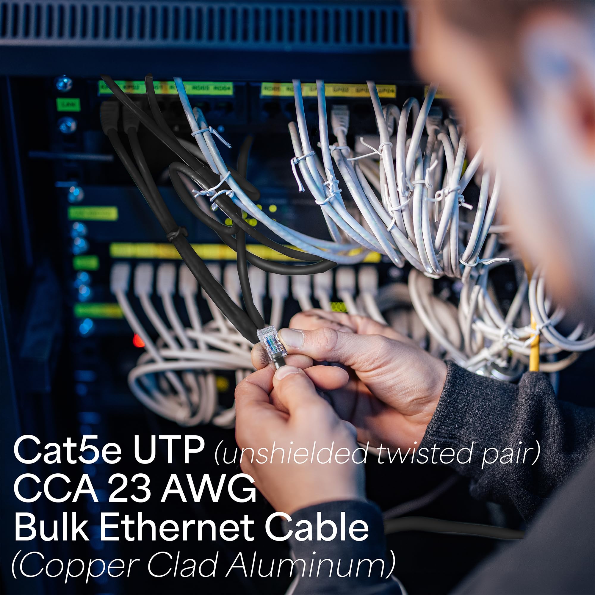 VIVO Waterproof 1,000ft Bulk Cat5e Wire, CCA Ethernet Cable, 24 AWG, UTP Pull Box, Outdoor Direct Burial, Black, CABLE V003