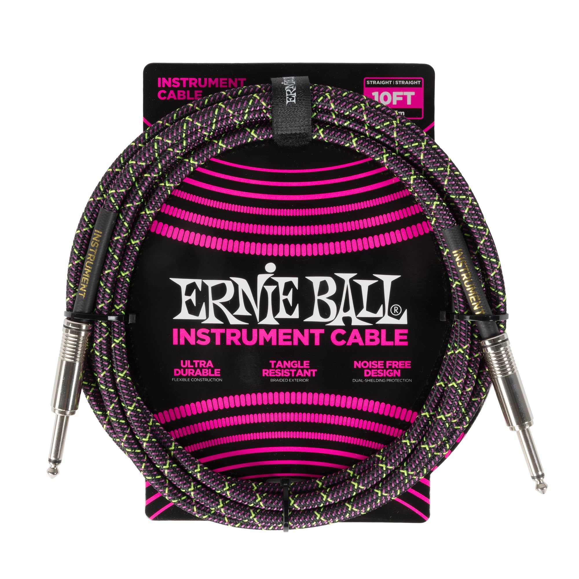 Ernie Ball Instrument Cable, Coaxial Male, Purple Python, 10Ft (P06427)
