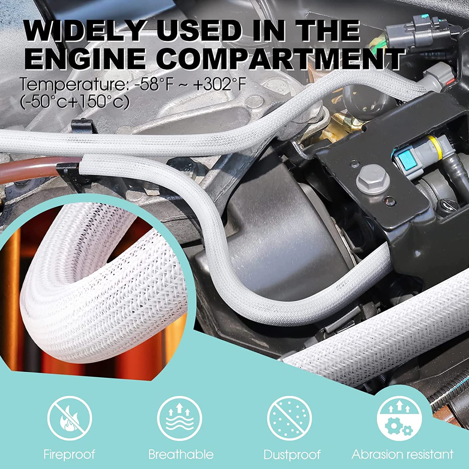 Agptek Cable Management Sleeve Cover, 2Pack 5Ft   1.6 Inch Cord Management Wire Organizer Under Desk, Home Office Computer Wire