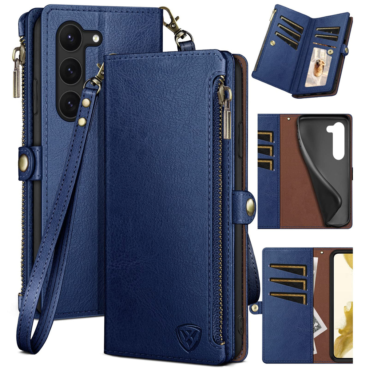 Xcasebar For Samsung Galaxy S23 Plus Wallet Case With Zipper ?Rfid Blocking? Credit Card Holder, Flip Folio Book Pu Leather Phon