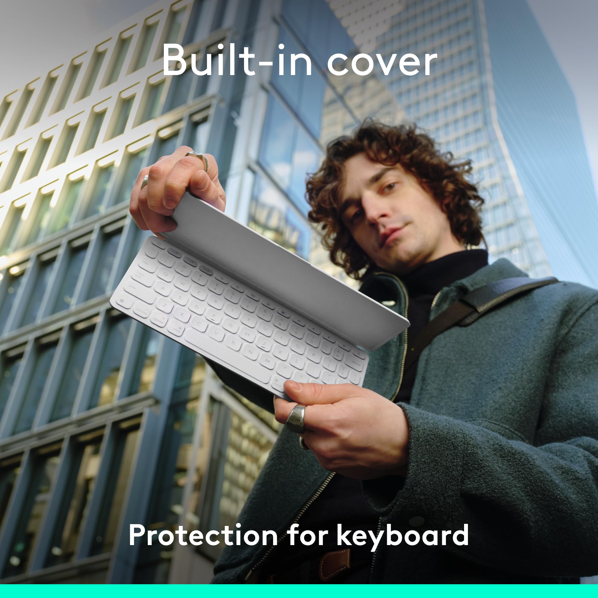 Logitech Keys To Go 2 Portable Wireless Ipad Keyboard With Built In Cover, Slim And Compact Bluetooth Keyboard For Ipad, Iphone,
