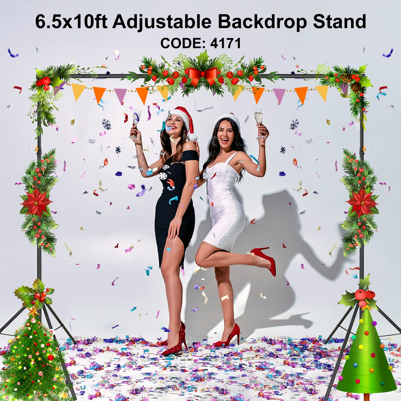 Linco Lincostore Backdrop Support Stand Kit 10X6.5Ft Adjustable Photography Studio Photo Background Support System With Carrying